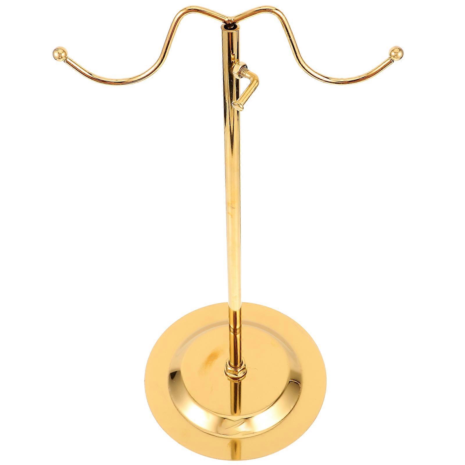 Design Metal Purse Display Stand Vertical Orientation Space Saving For Store Display Golden 1Pcs