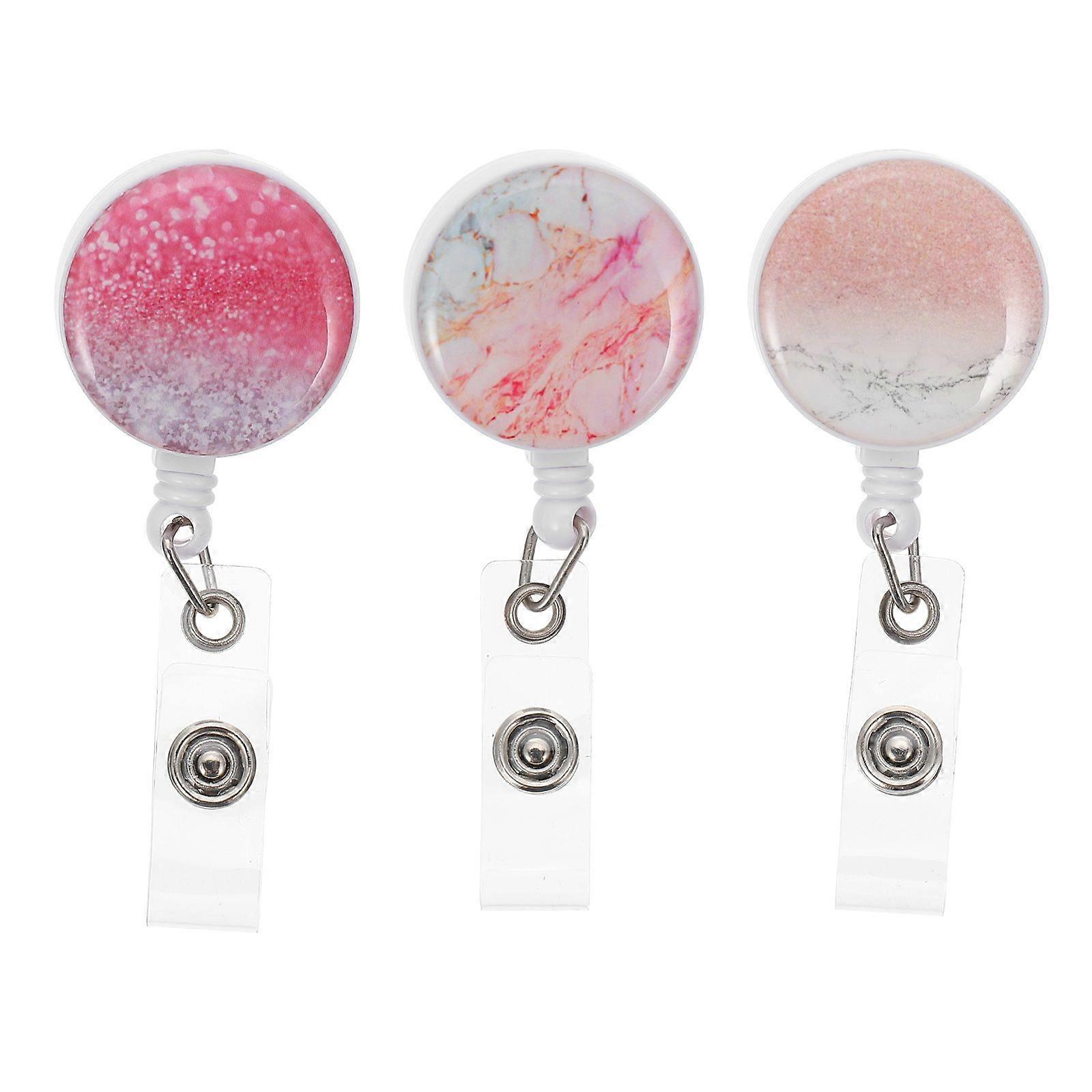3Pcs Plastic Badge Holders Hanging Badge Holder Telescopic Badge Clips Badge Container
