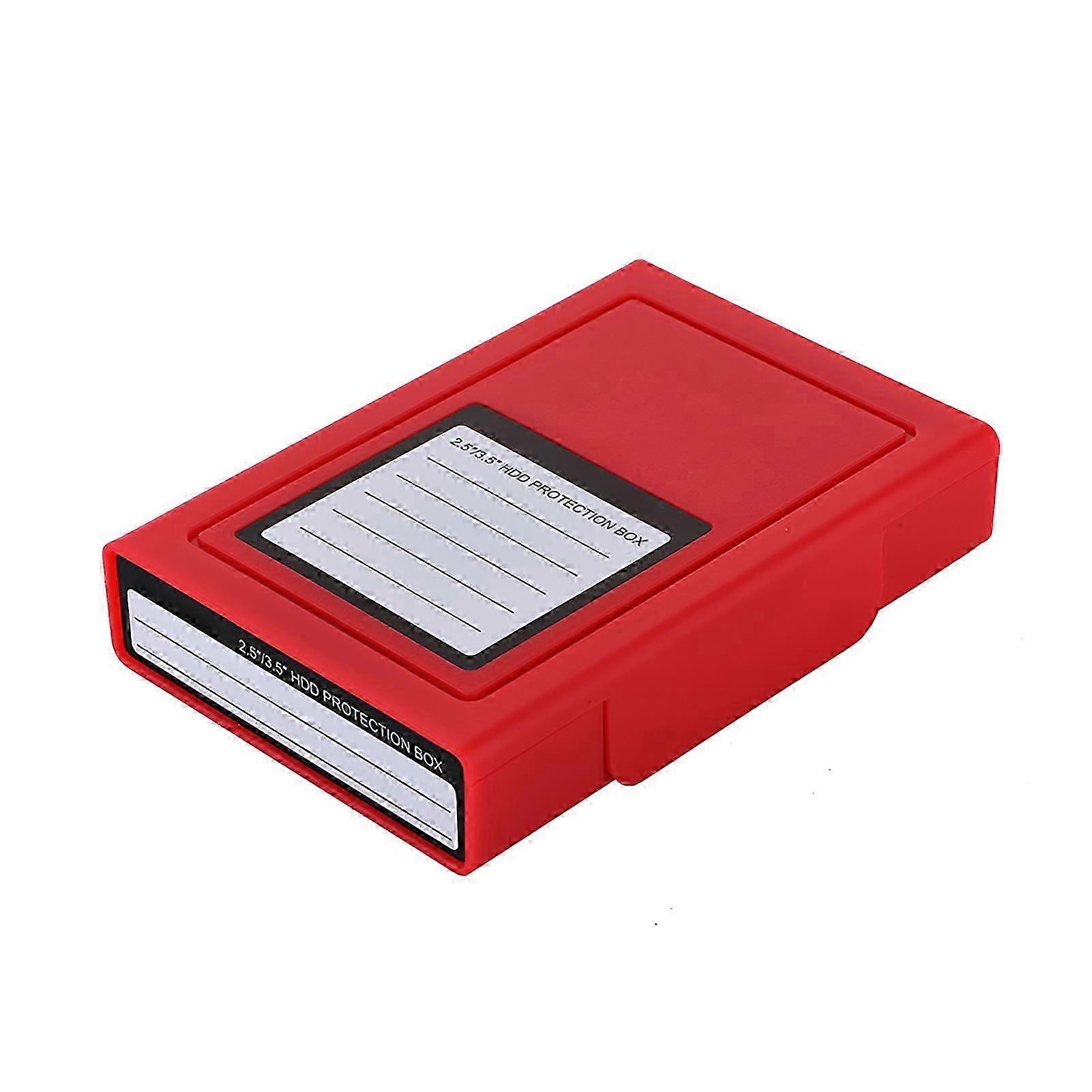 2.5" & 3.5" Hard Drive HDD SSD Anti Static Storage Box Protective Case (Red)