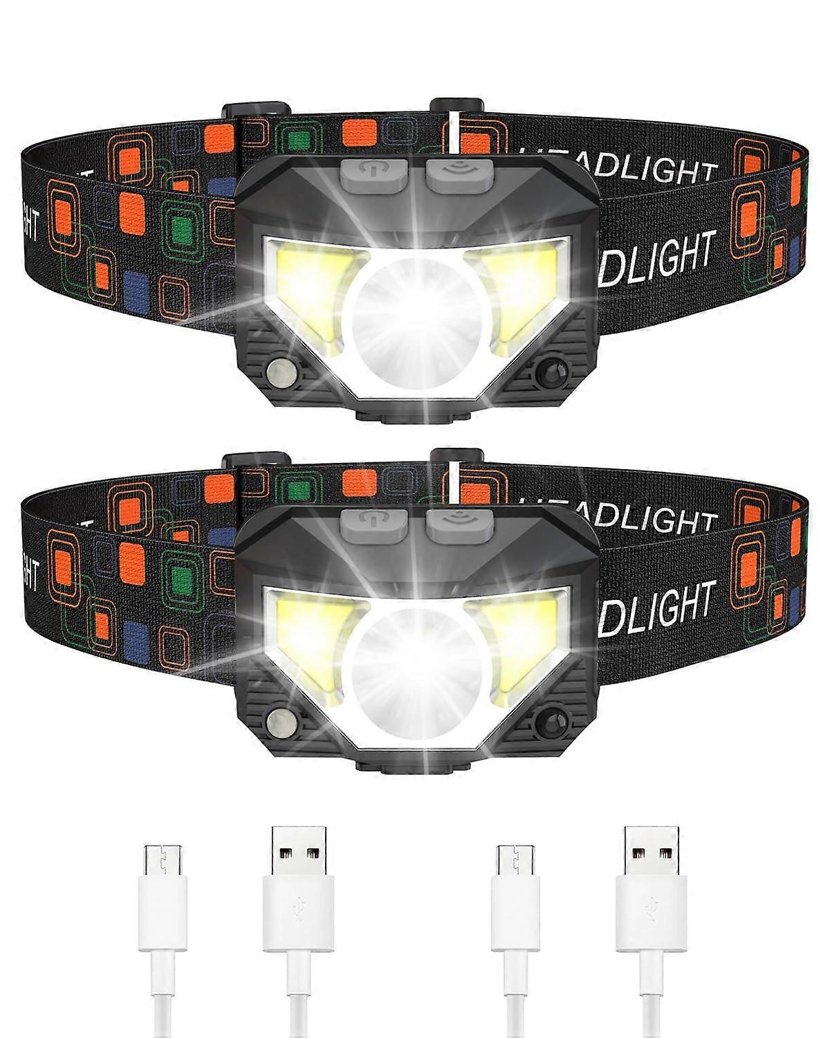 headlamp, 2500 lumens, 8 modes, IPX4, waterproof, rechargeable, 60 degrees, headlamp with red light, headlamp, USB, rechargeable