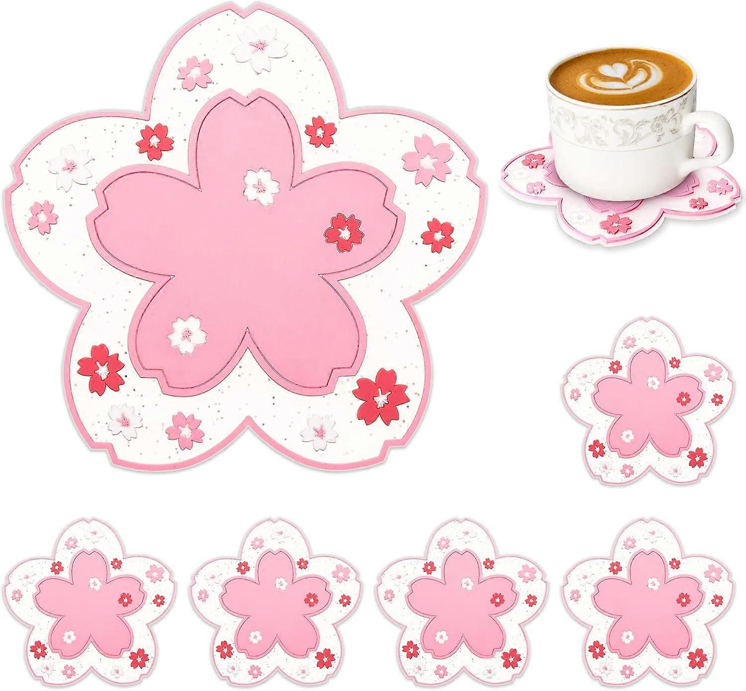 6-piece silicone coaster set, non-slip washable coasters