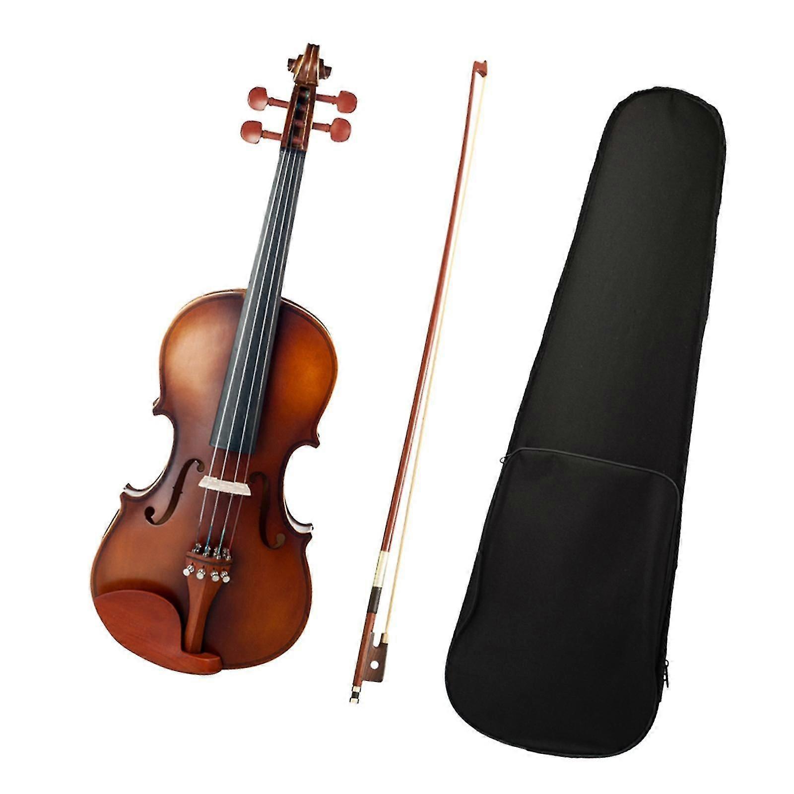 4/4 Size Violin Set with Bow Case Rosin Jujube for Beginners Violinist