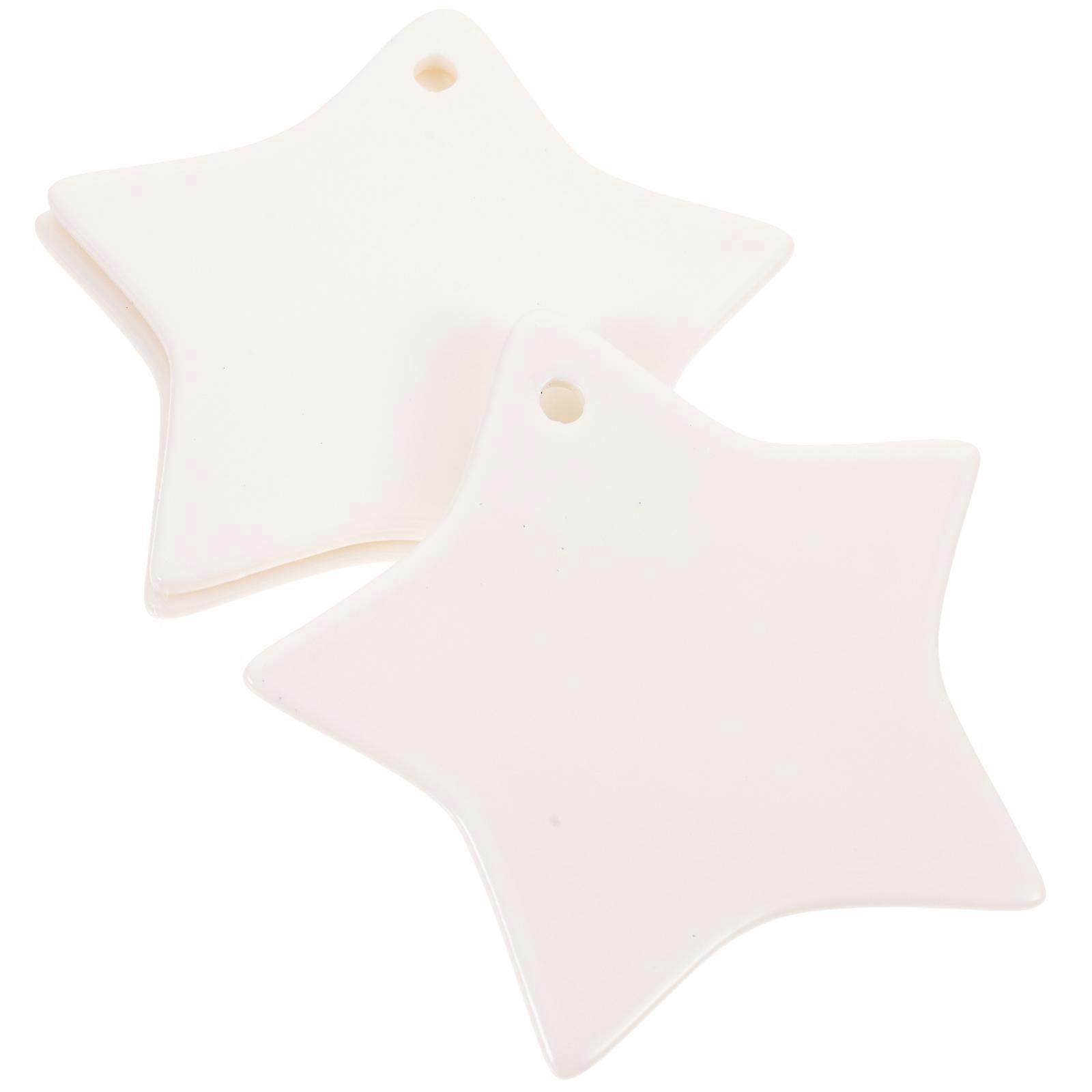 Keramik Tags Blank für Büro Dekor Kinder Zeichnung Stern Form 8X7,5cm Diy Dekoration 3Pcs