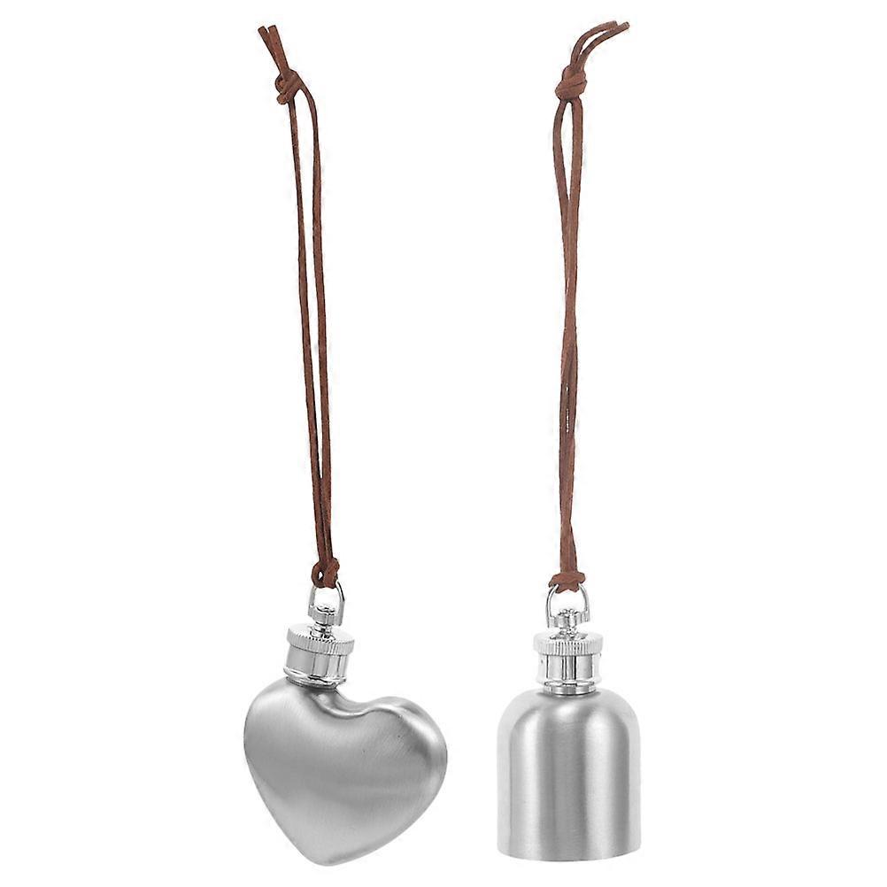 Stainless Steel Flask Metal Hip Flask Portable Pot for Travel Accessories 2Pcs