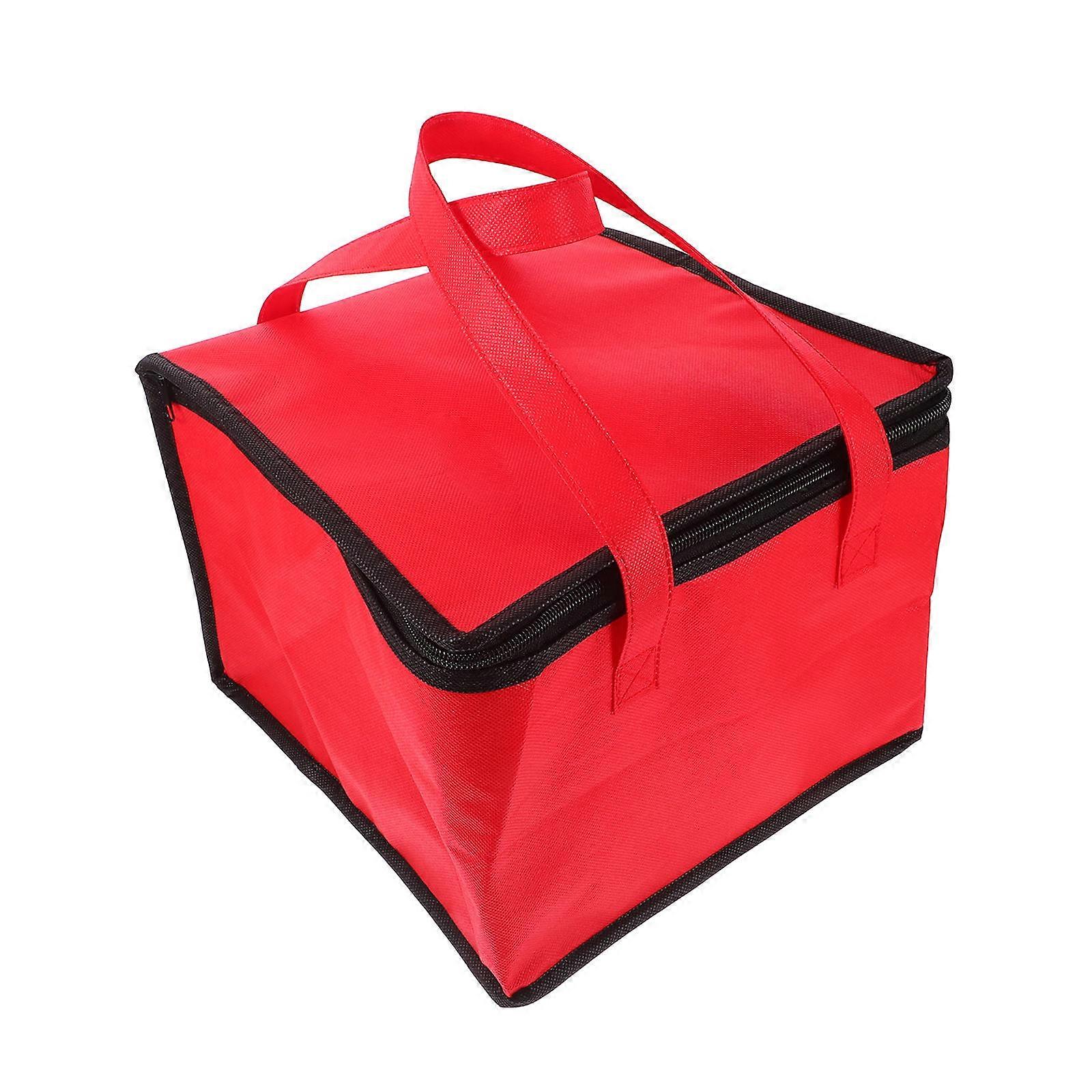 حقيبة تبريد تقديم الطعام لحقيبة طعام معزولة داخلية أحمر 27X27X20CM التحكم في درجة الحرارة 1 قطعة