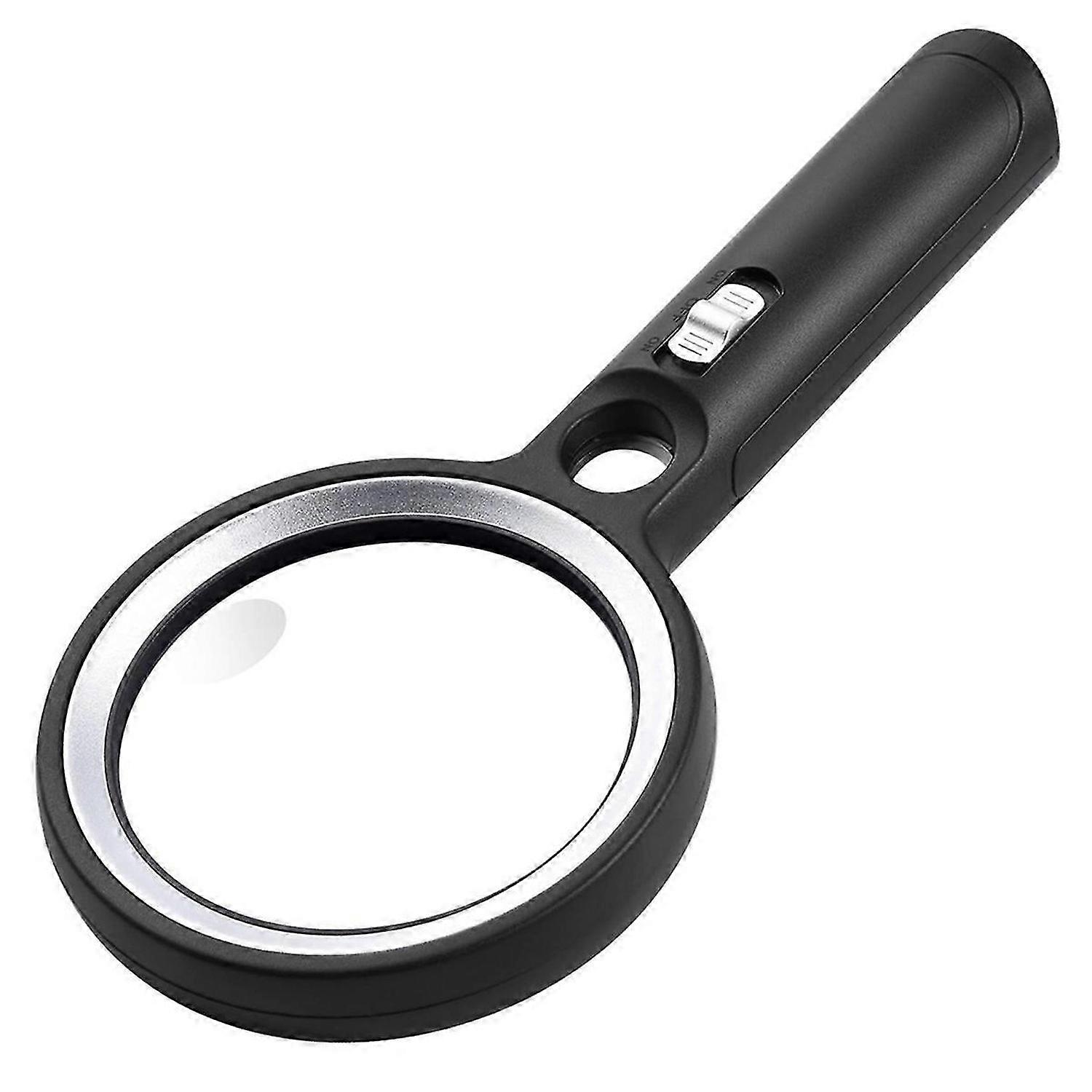 Handheld Magnifying Glass with Light for Reading, 60X 45X 30X Large Lighted Magnifying Glass 30 LED