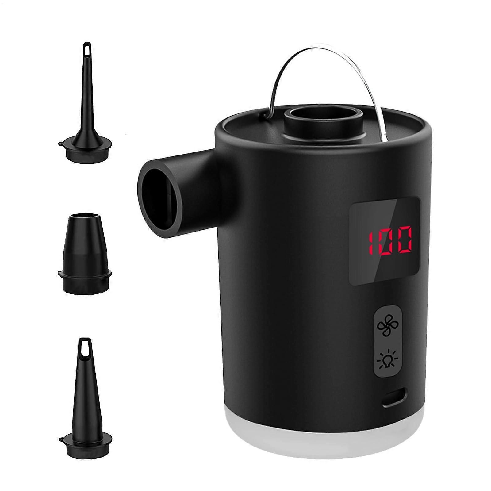 Portable Rechargeable Inflator for Airbeds, Fast Inflation with LED Light, TravelFriendly, 4.72 Inches