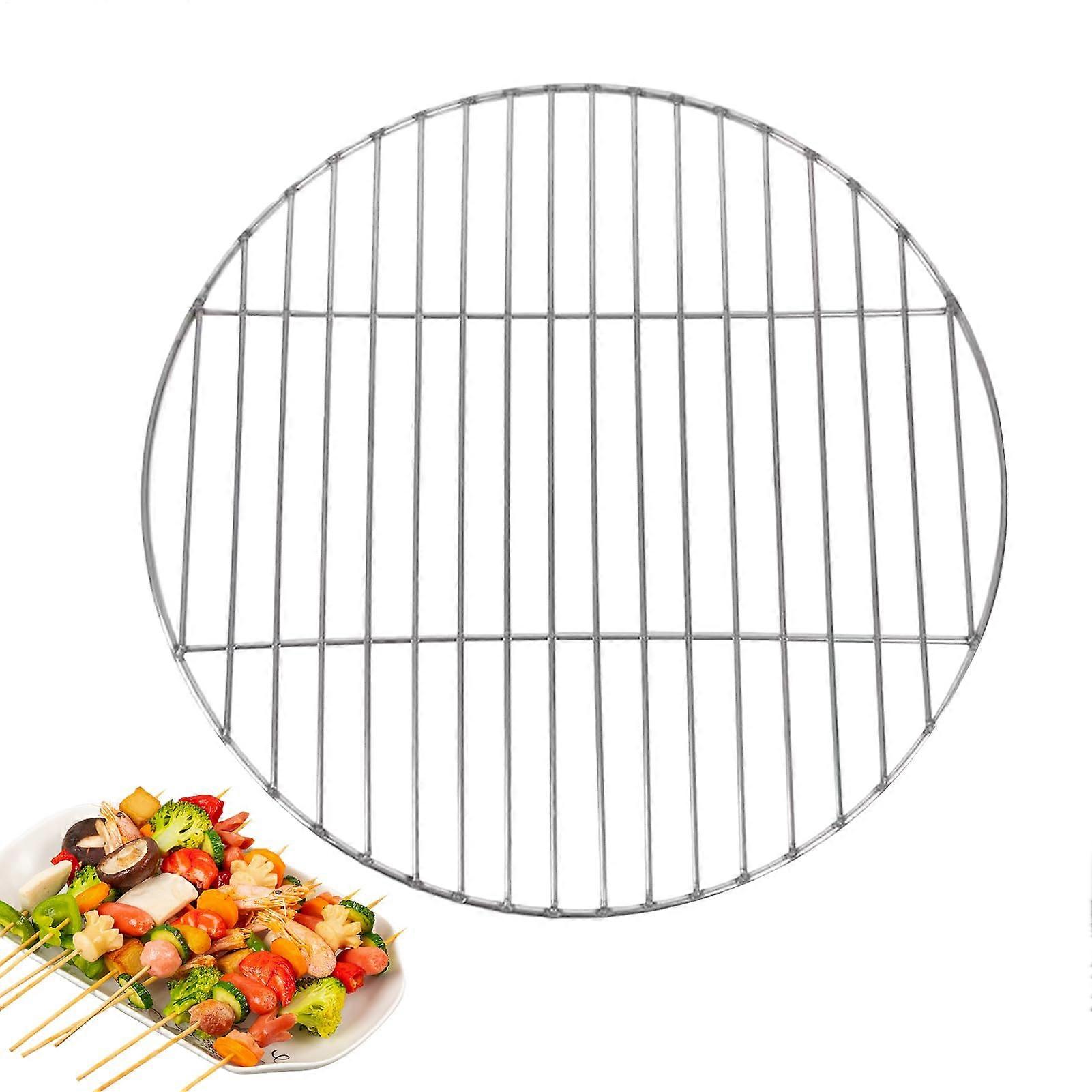 Stainless Steel Grill Grate, Grill Grid, Round Grill Grate with Stainless Steel Baking Tray for Outdoor Garden Picnic Camping Beach 33 cm