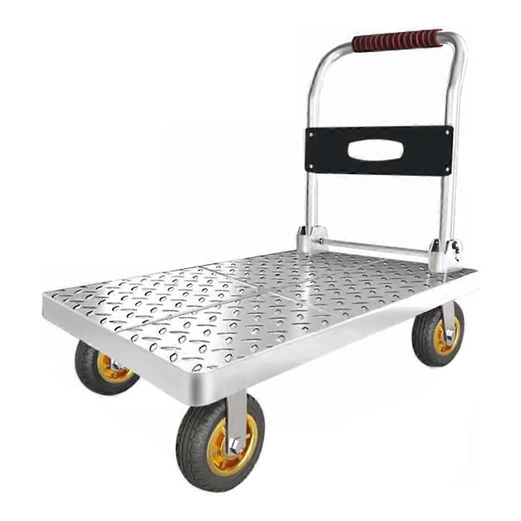Coolpleasant Folding Platform Trolley 150kg Load Capacity 60x40cm with 360 Degree Swivel Wheels for Luggage and Storage