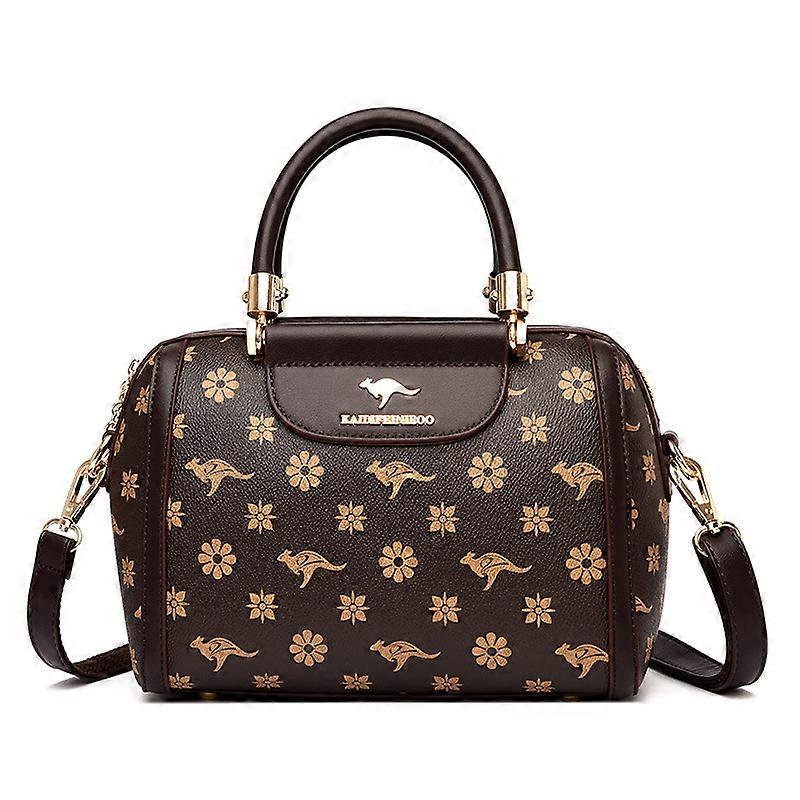 Ladies' Boston bag, lightweight and practical, with fashionable printing in European and American retro style