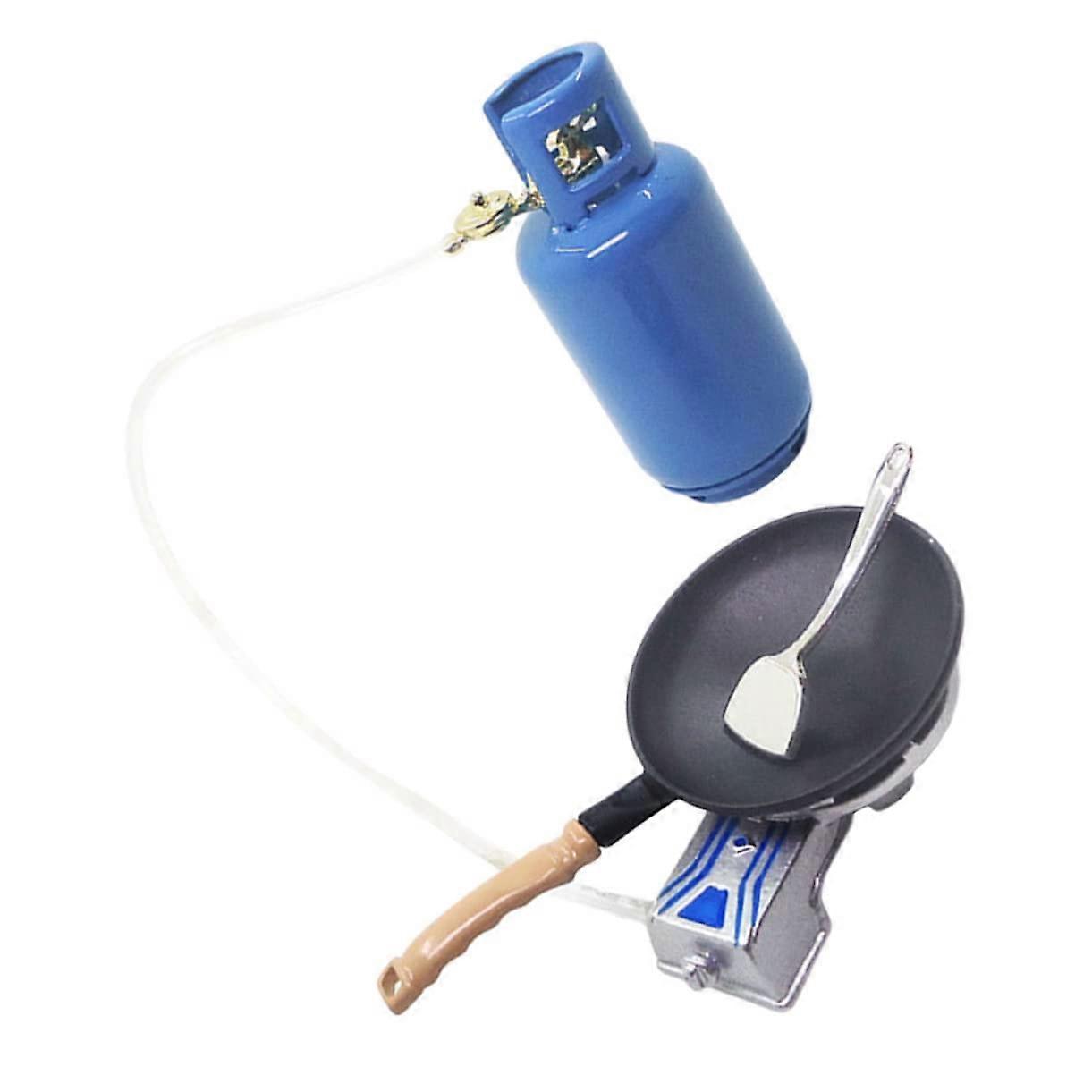 Mini Gas Tank Set Simulation Model Mini Pan Kitchenware Stove Decor Home Decor Ornament