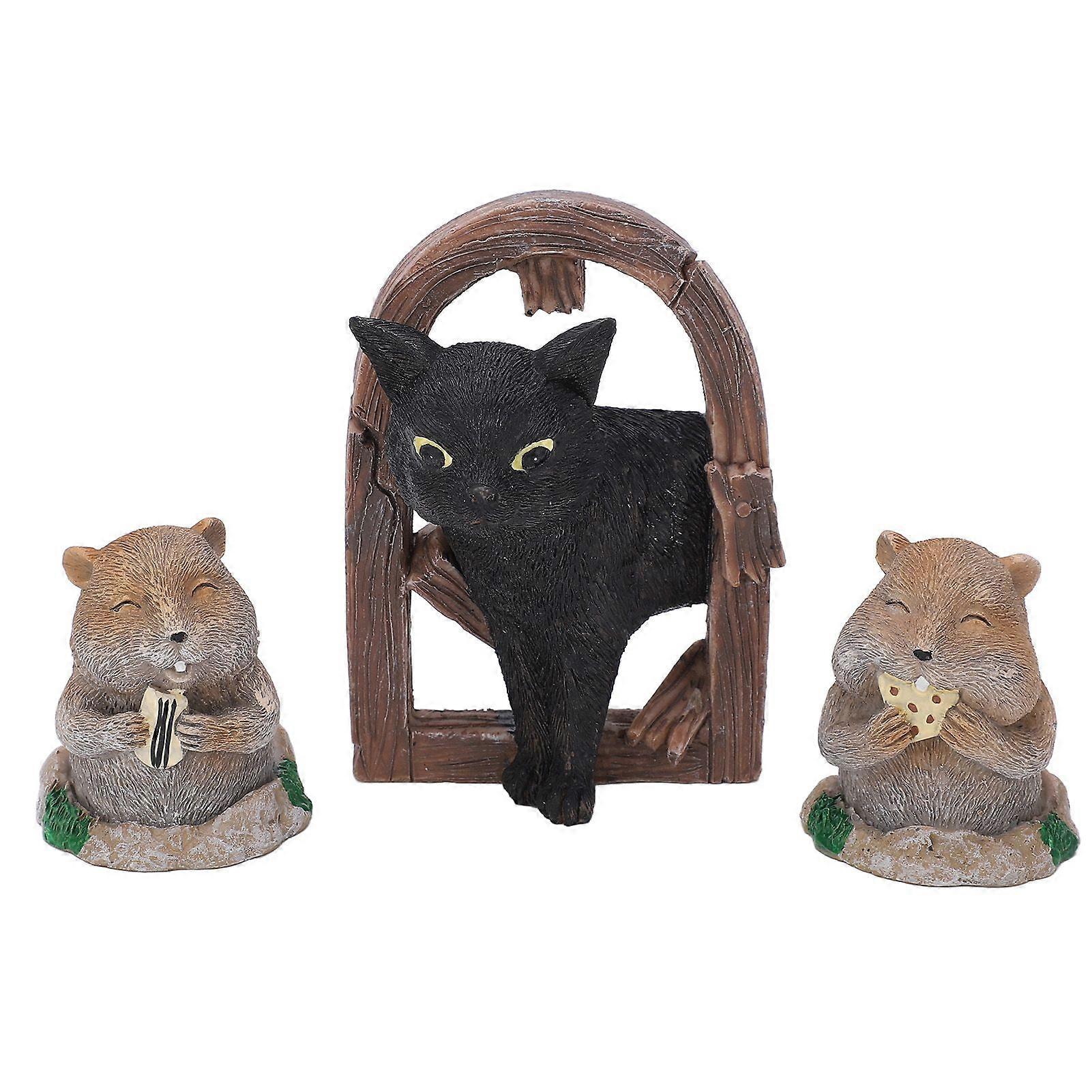 2025 Latest Model 3 Pcs Gopher Ornaments Resin Simulation Animal Cat Gopher