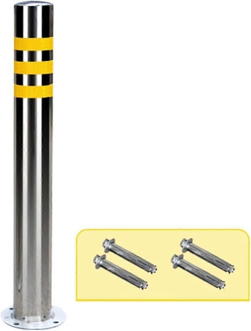 1 piece traffic signs, parking guide rails, safety guide posts, parking cones made of stainless steel with reflective strips (silver, 60 cm).