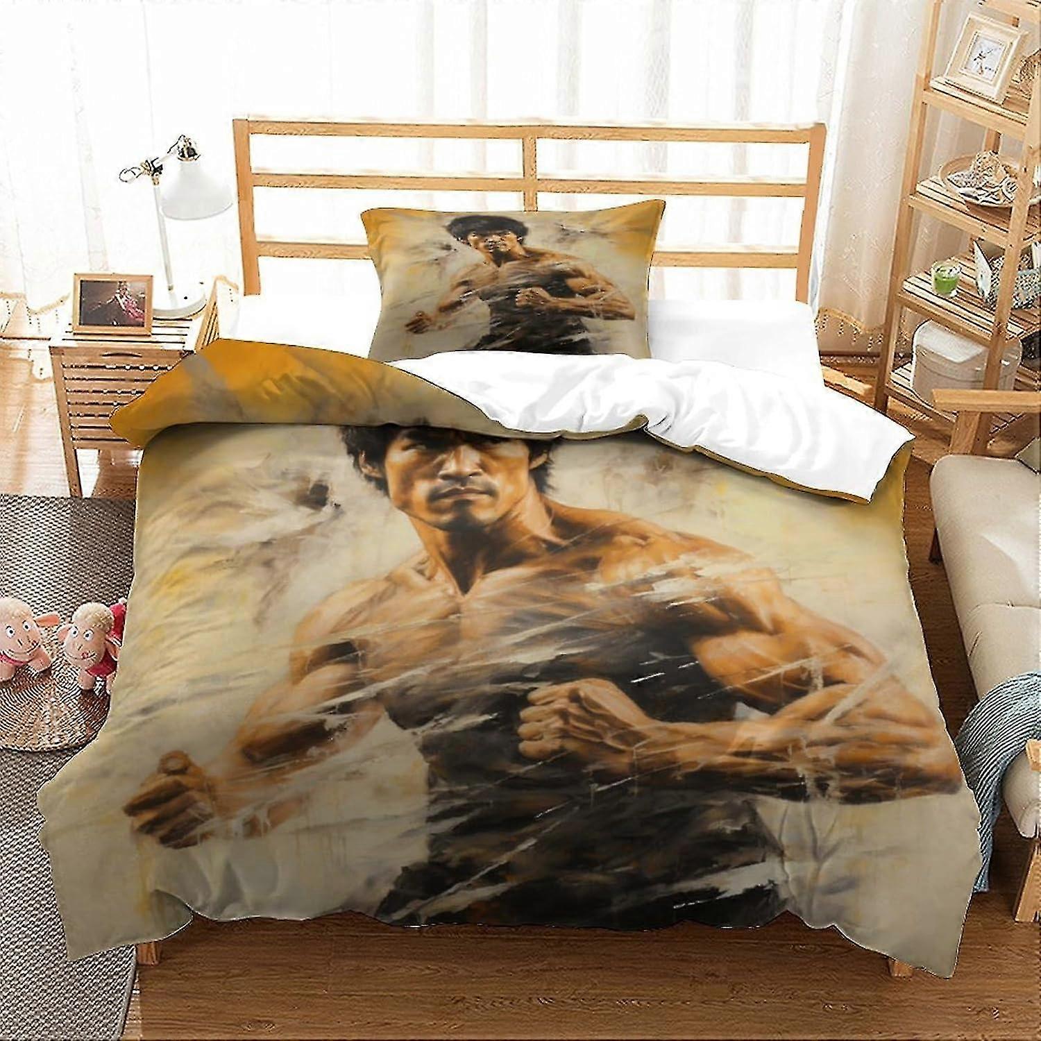Lightweight Soft and Breathable Martial Arts Duvet Cover Sets for Kids with 3D Printing and Pillowcase