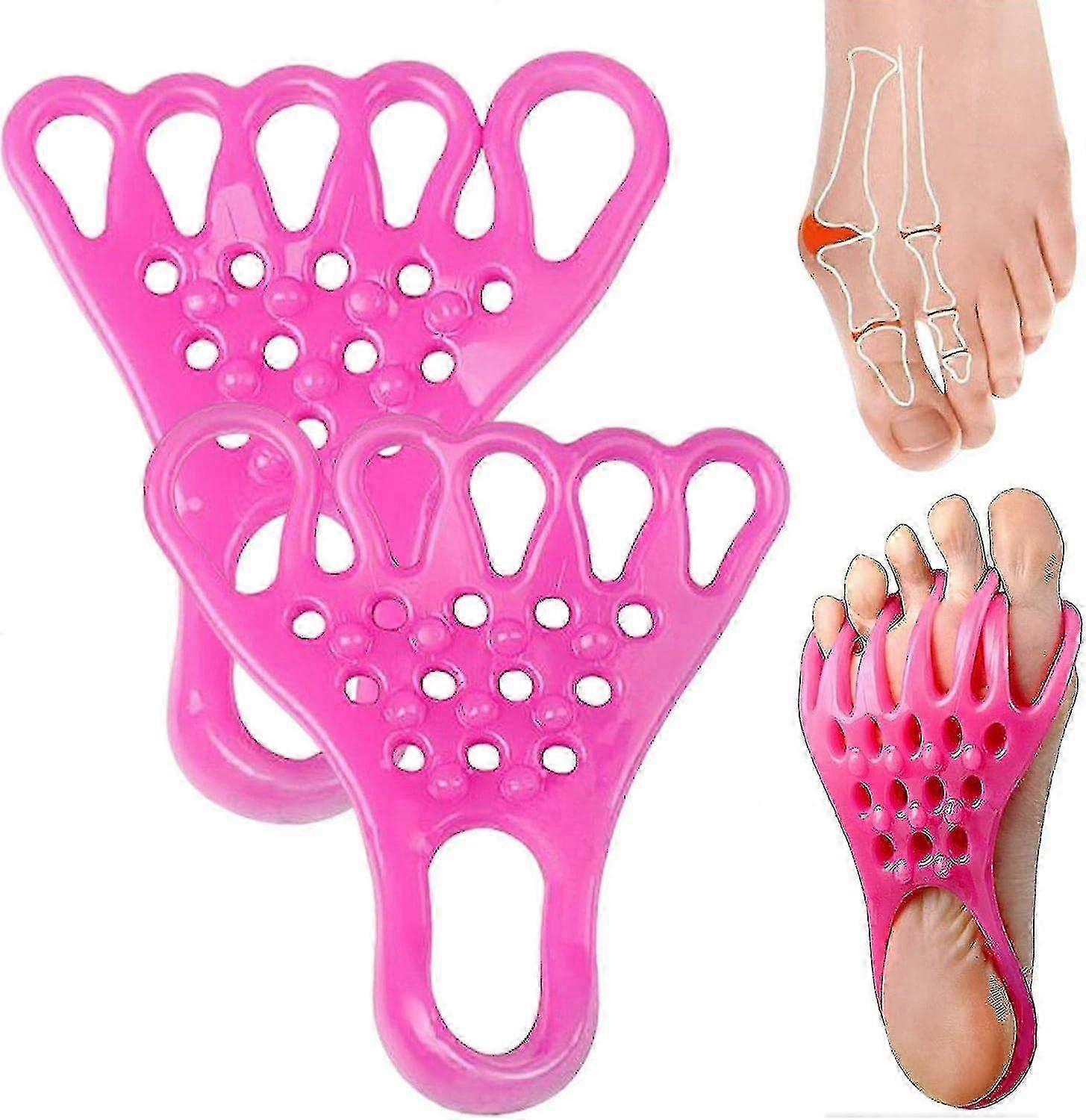 Toe Spacers, High Elasticity Toe Straightener with Bump Massage Points, 1 Pair to Correct Bunions and Claw Toes