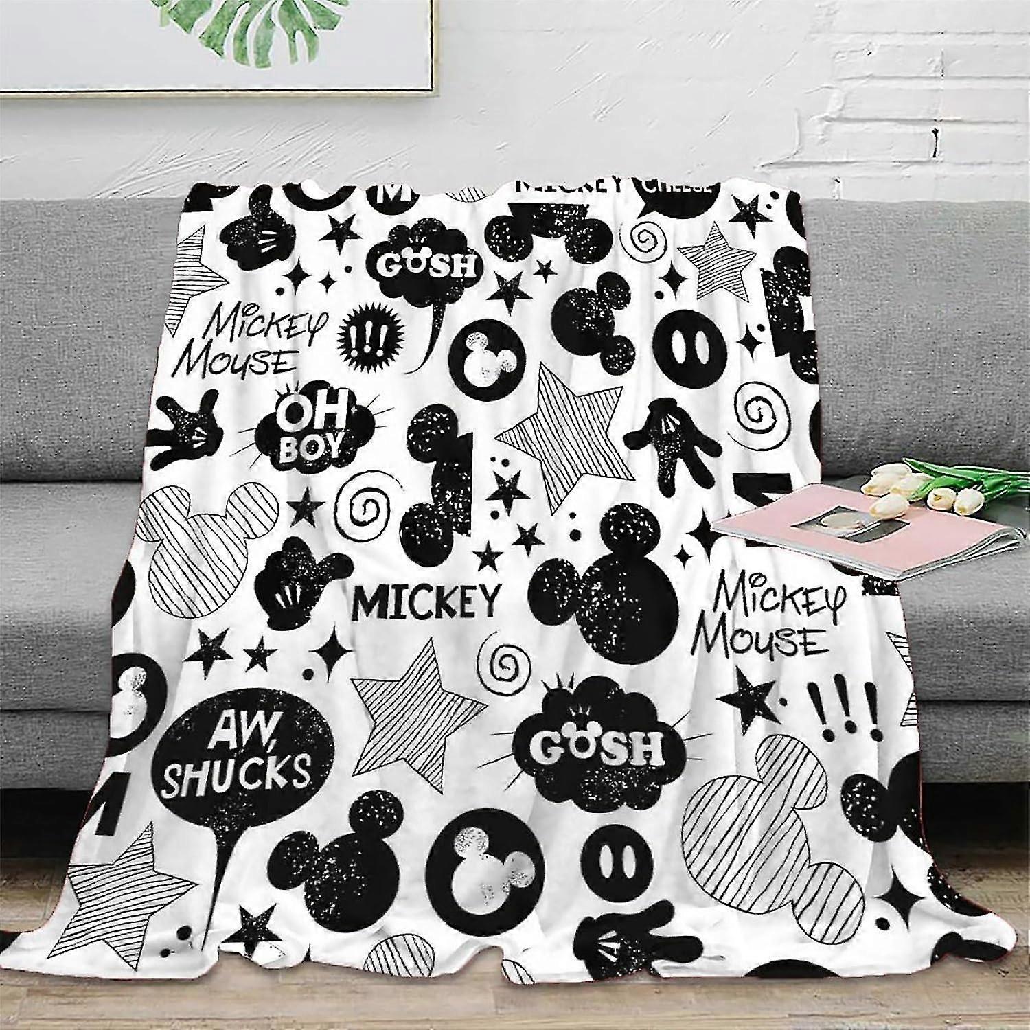 Soft Warm Microfiber Bed Blankets, 3D Mickey Mouse Fuzzy Plush Blanket for Autumn & Winter