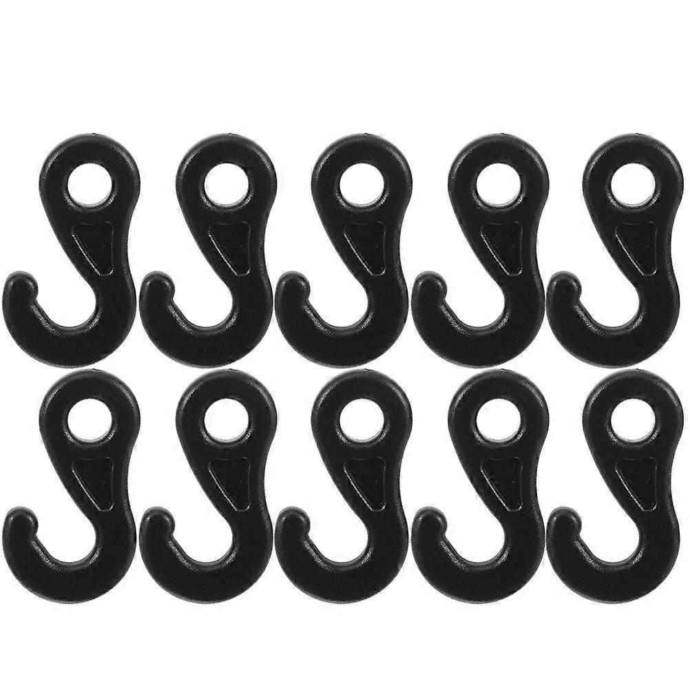 Camping Awning Hooks Tent Rope Hangers Professional Design For Outdoor Camping Black 4.00X2.00X0.20cm Wind Rope Connection 20Pack