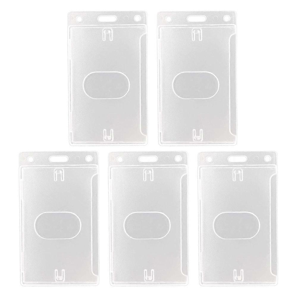 Clear Hard Plastic Id Badge Holder For Easy Identification At Conferences 5Pack