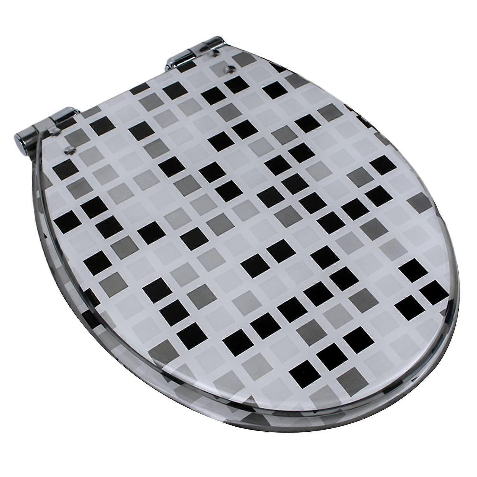 Toilet Seat Soft Close, Quick Release, Easy Clean Top-Fix, Universal Standard Oval With Adjustable Hinges