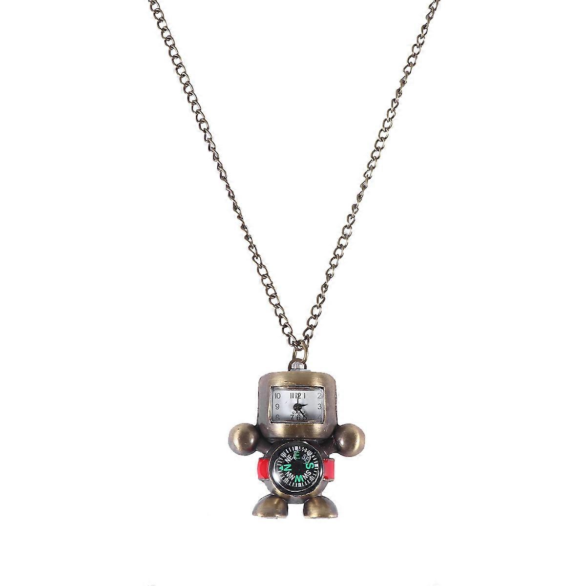 Robot Pocket Watch Multi Function Metal Pendant For Children And Adults 1Pcs
