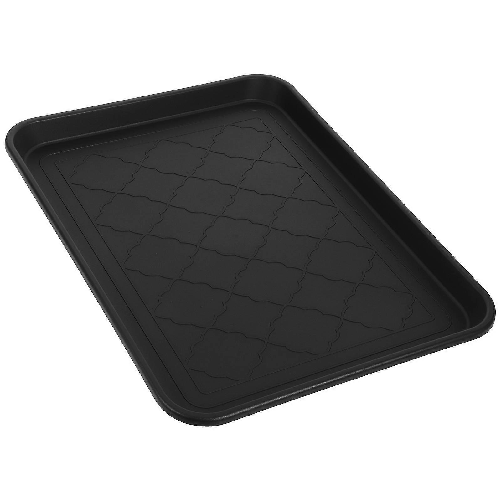 Boots Shoes Storage Plate Entryway Boot Tray Multi-Functional Storage Plate Indoor Use Black 42.00X32.00X3.00CM Non-Slip 1Pack