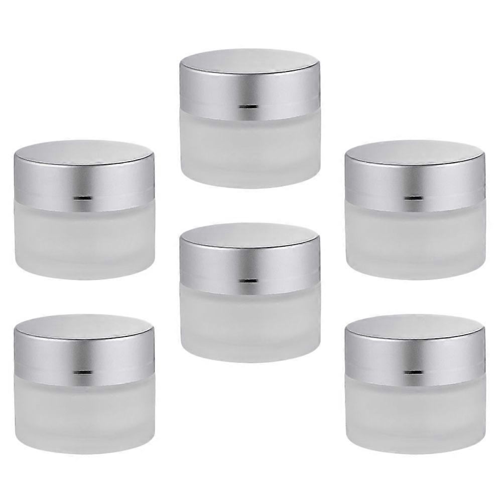 Glass Empty Container Refillable Jar Moisture Preservation Anti-Pollution Mini Round Frosted Finish 6Pcs