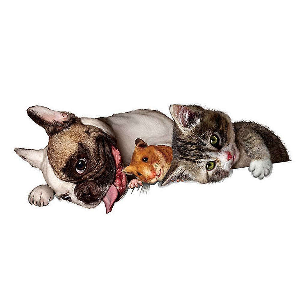 Kids Stickers 3D Dog Cartoon Refrigerator Stickers Kitchen Decals Homeowners Multi-Colored 21x31x0.1Cm 2Pcs