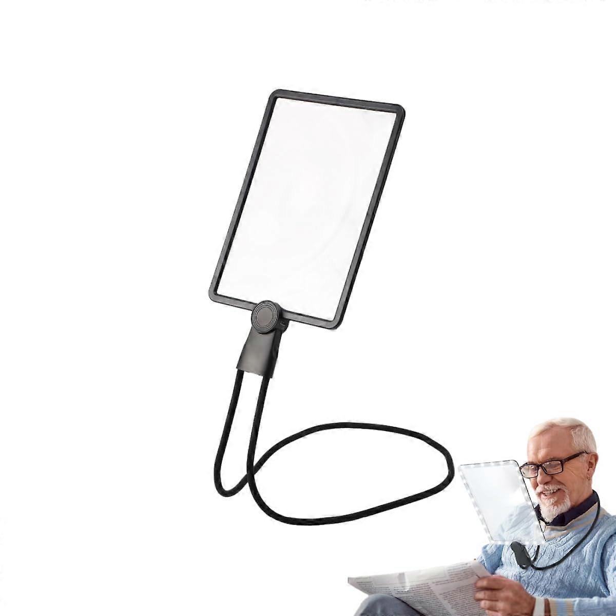 8X Magnifying Glass With Light And Stand Rechargeable Hands Free Illuminated Magnifier For Seniors Reading Cross Stitch