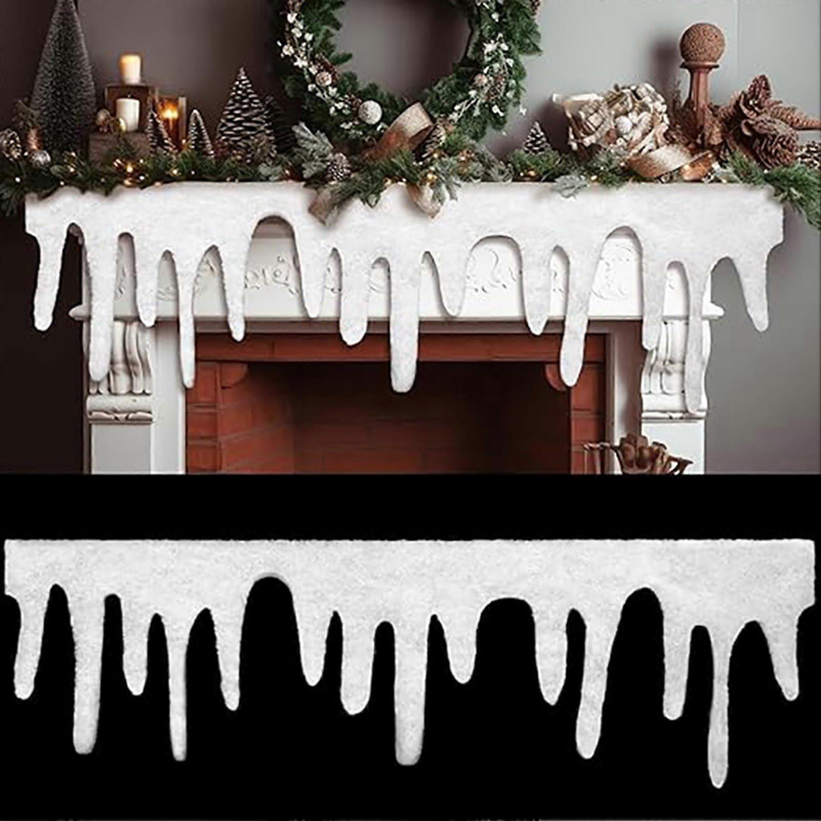 Artificial Fake Snow Icicle Garland for Festive Crafts, Snow Blanket, Christmas