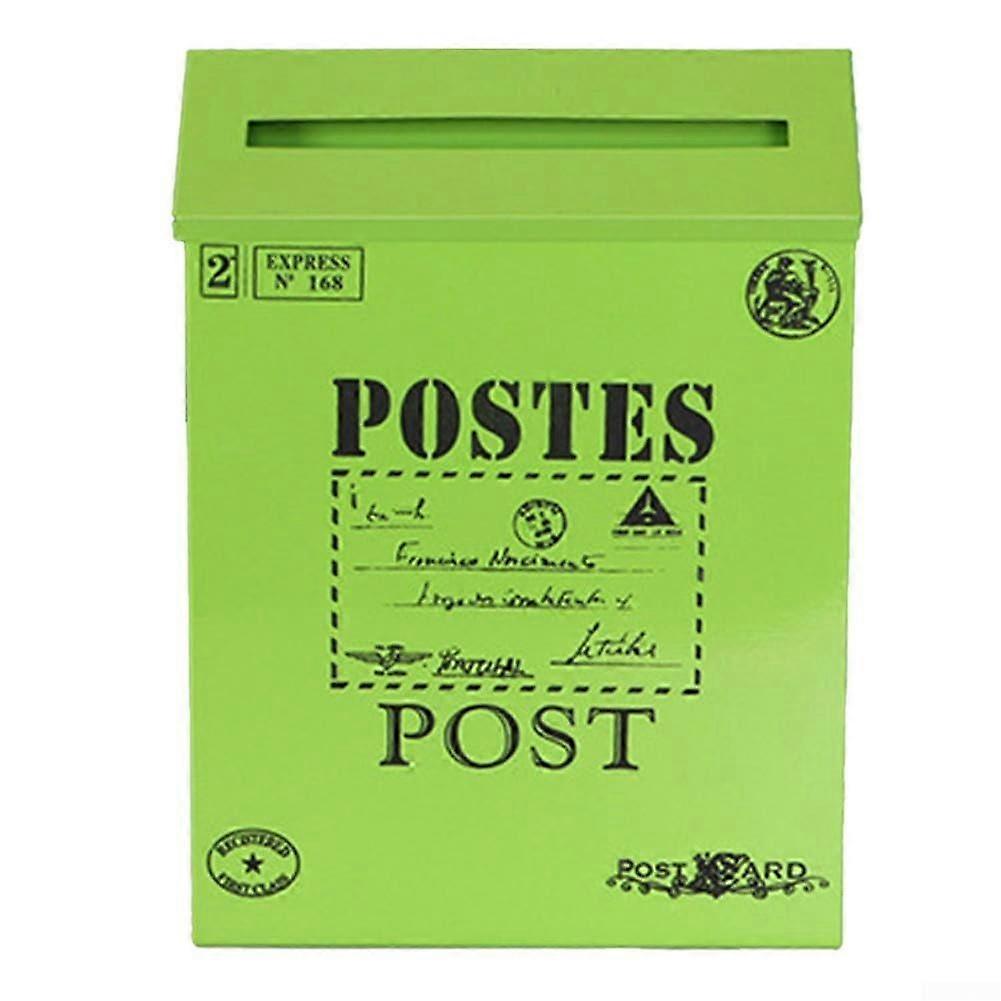 A sturdy vintagestyle metal mailbox in green to complement your interior decor.
