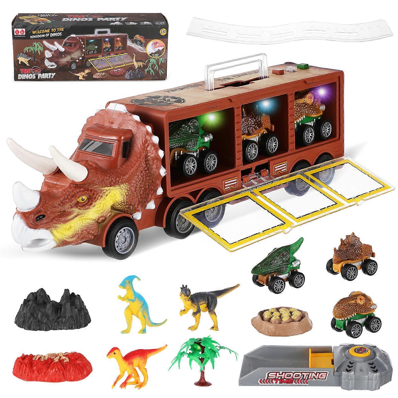 Dinosaur Car Toy Dinosaur Carrier Truck Toy For Playtime Light And Sound Effects 35.00X10.00X10.00CM 1 Set