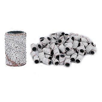 100pcs Nail Art Sanding Bands Professional Manicure Sanding Rings Nail Salon Tools White80#