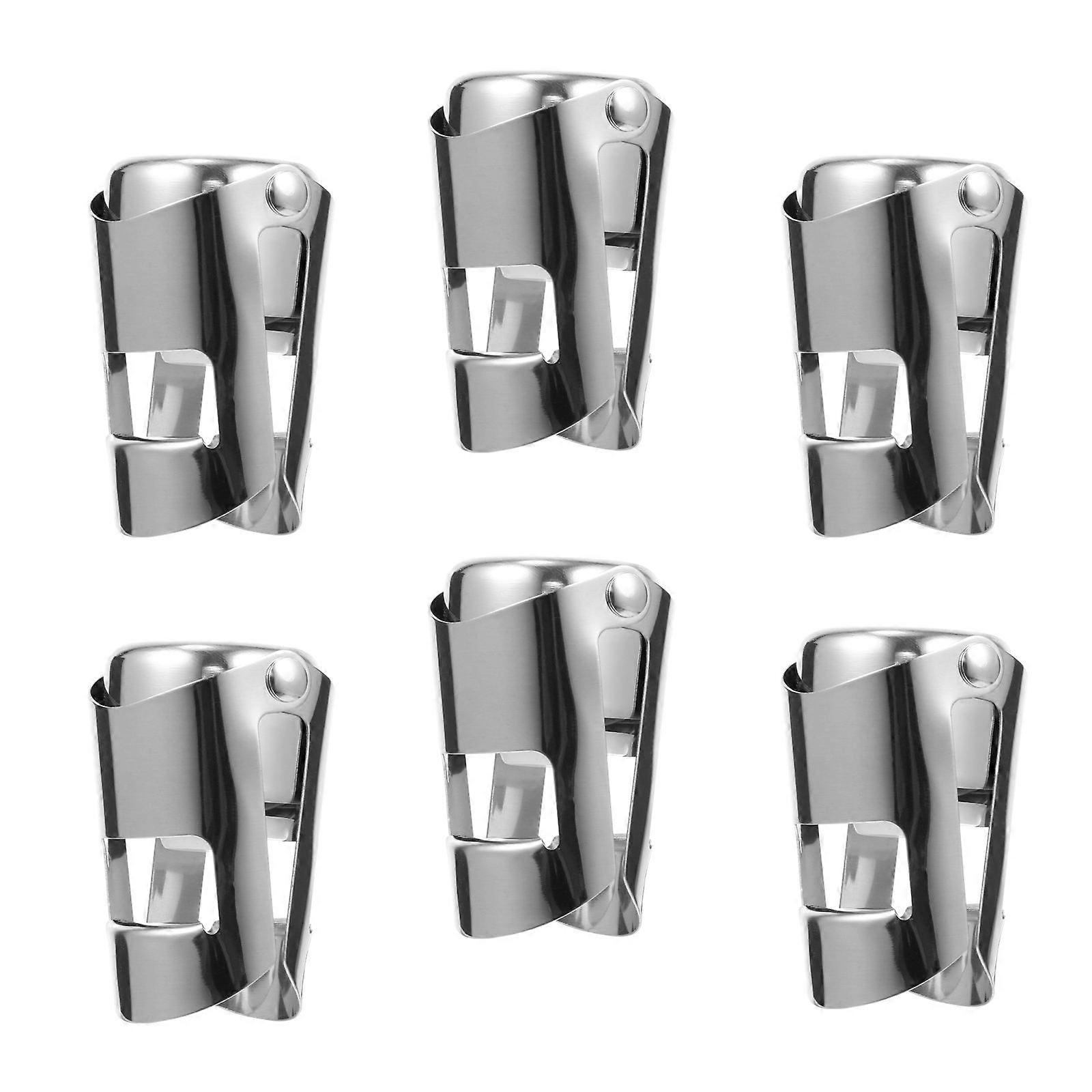 Stainless Steel Customer Stoppers Keep Fresh for 10 Days Party Silver 6Pcs