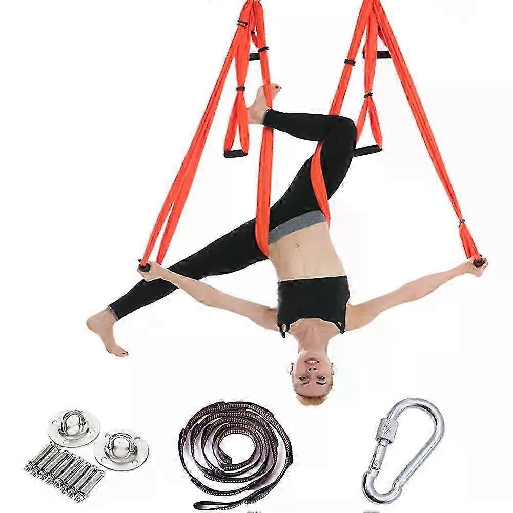 Aerial Yoga Hammock Set with Hanging Belt and Ceiling Plates for Home Gym Fitness 2.5*1.5m