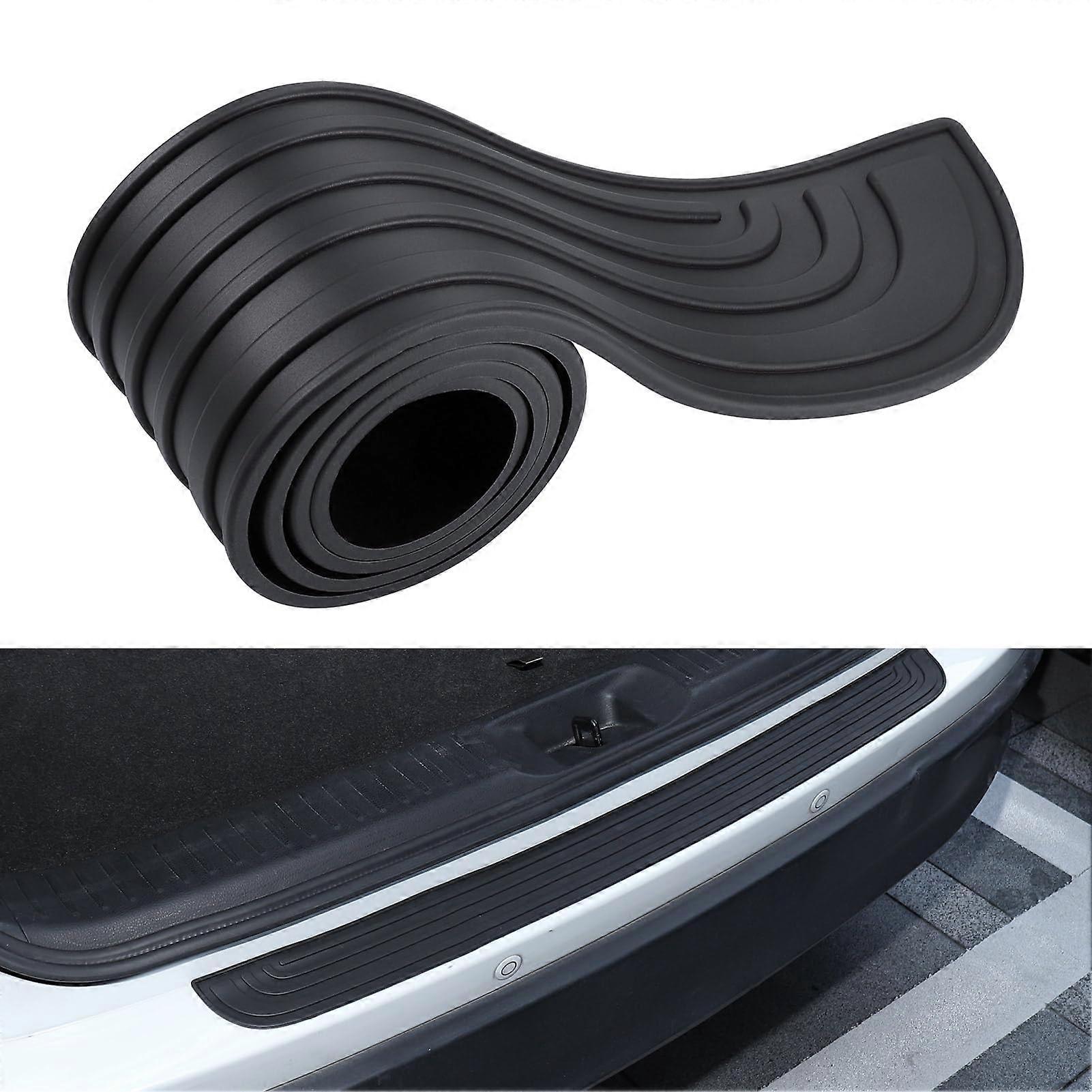 Rubber Bumper Protector 104 cm x 9 cm, Black Self-Adhesive Sill Protector for Car and SUV Boot, Scratch and Abrasion Resistant