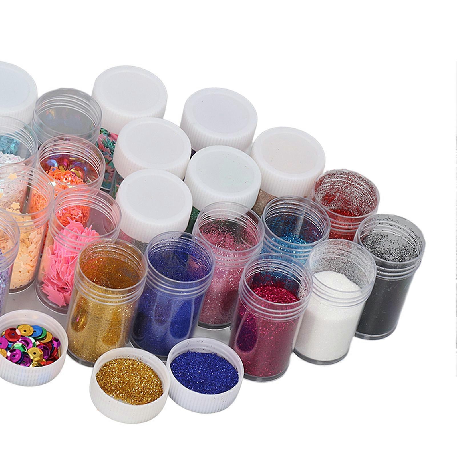 24 Pcs Fine Glitter Sequins Colorful Bright Glitter Sequins Children's Kindergarten DIY Hand Made Painting Decoration