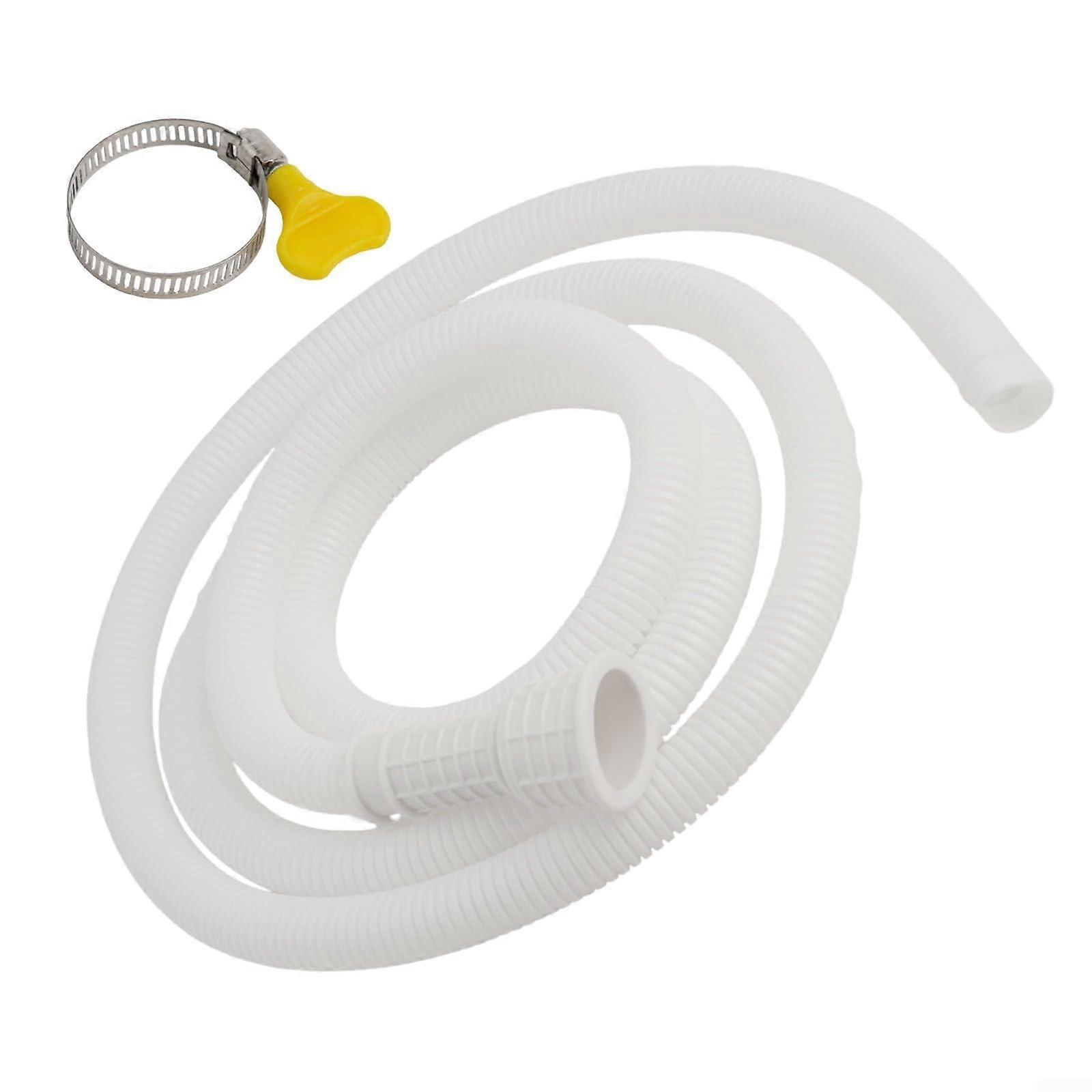 Replacement PVC drain hose for air conditioners, compatible with automatic washing machines, including clamp