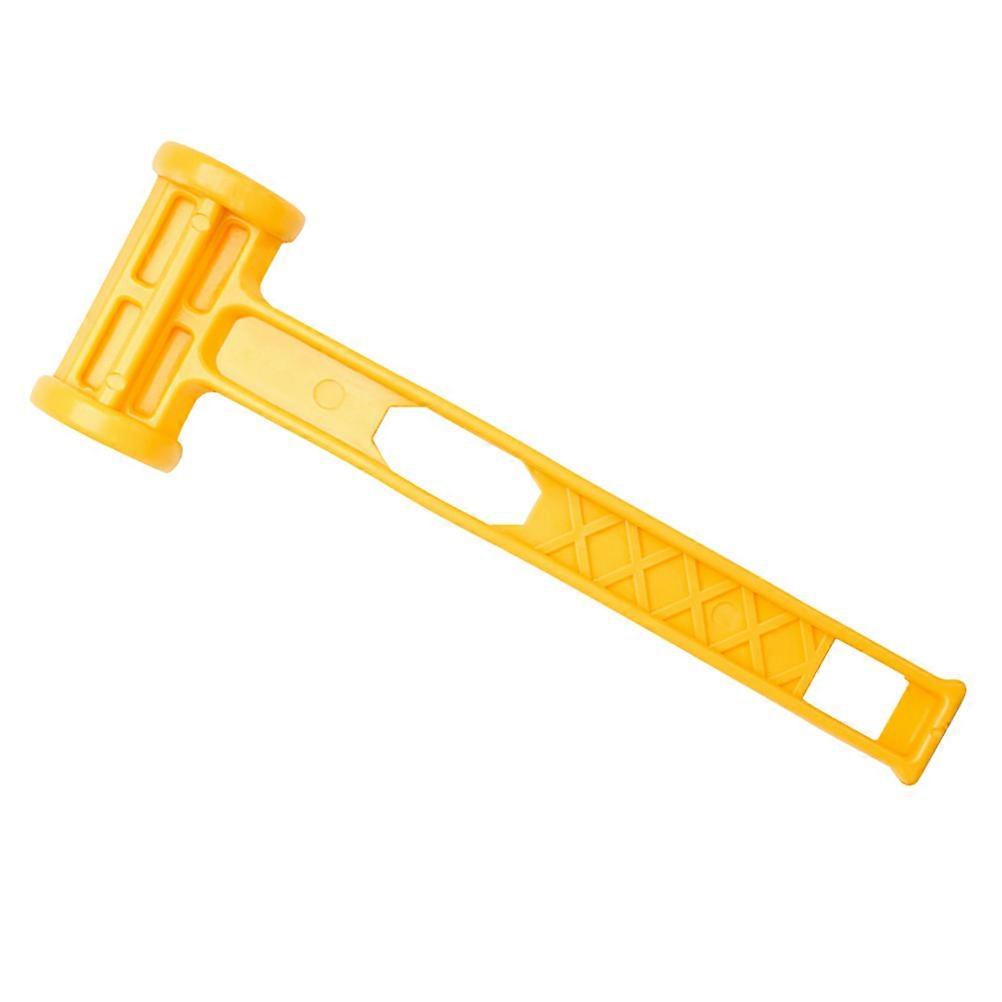 Plastic Hammer for Tent Yellow PE Material Lightweight Easy to Carry Camping Accessory 0.5kg