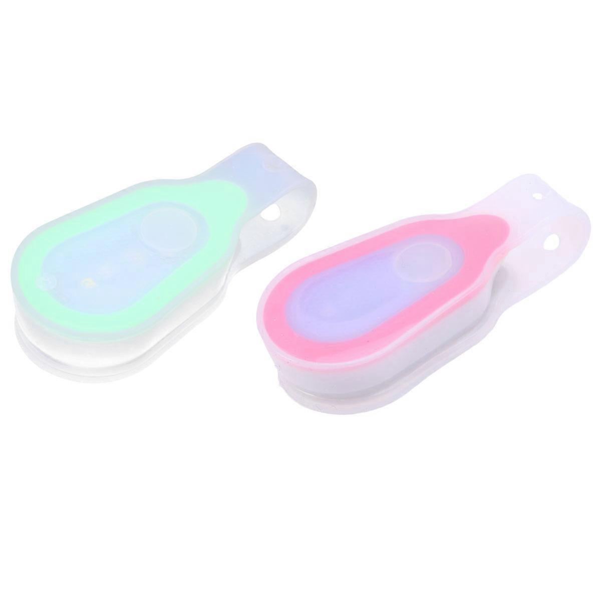 LED Safety Light Clip On Silicone for Outdoor Use with Three Modes and Built-in Magnet 2 Pcs