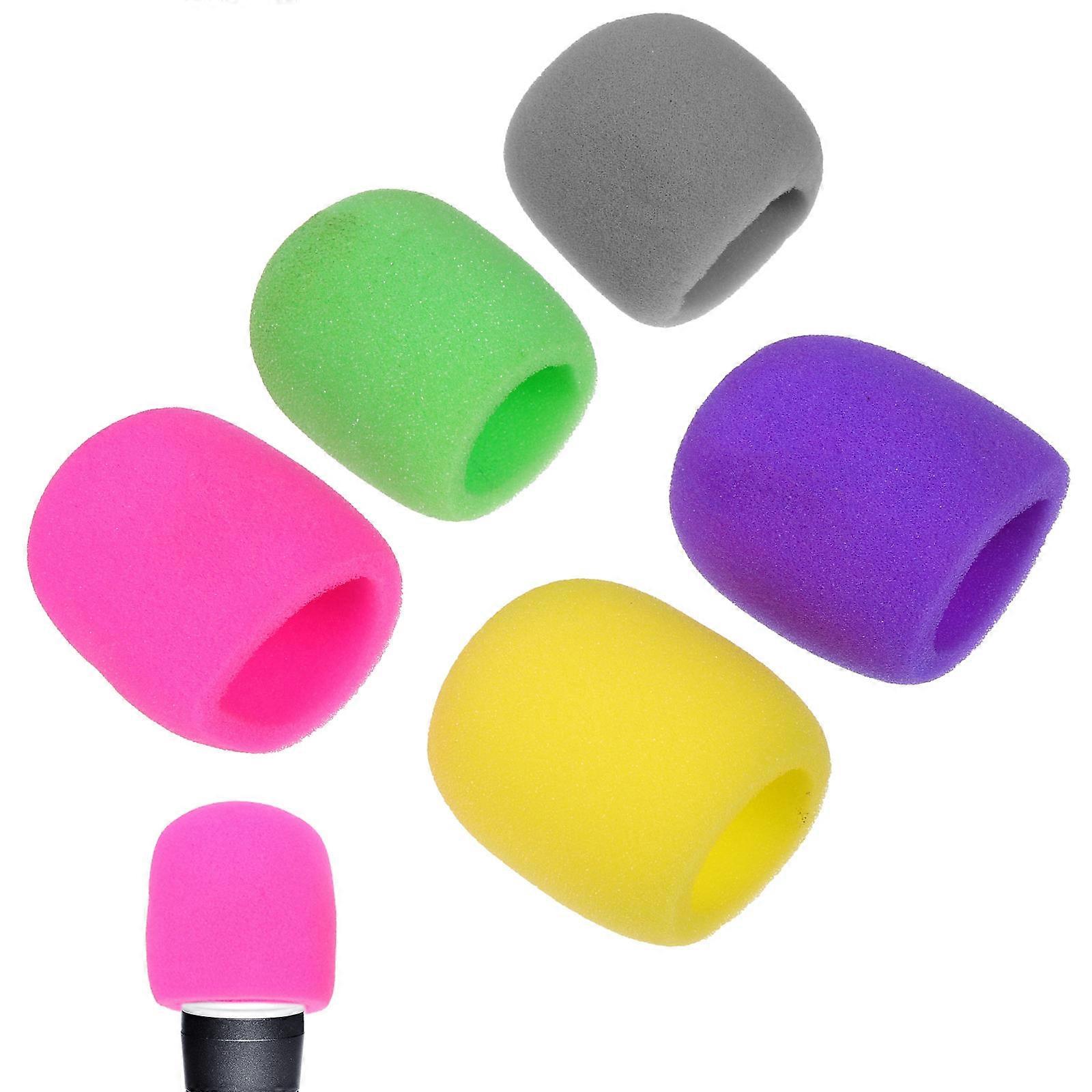 Sponge Cover for Microphone Wind Noise Reduction Conference Room Gray 6x6x7.6cm 10Pcs