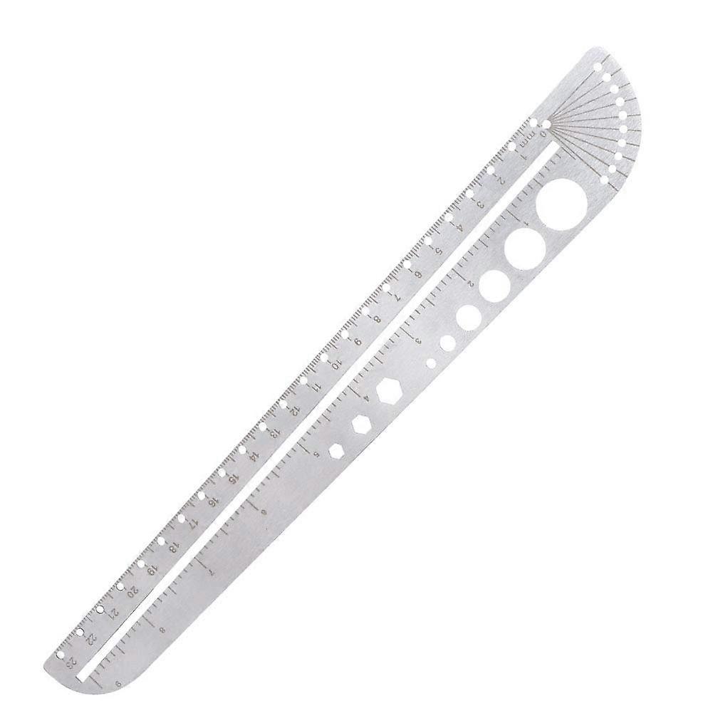 Multifunctional Stainless Steel Scale Ruler, Compass Protractor Measuring Tool for Architects, Engineers, Office, School