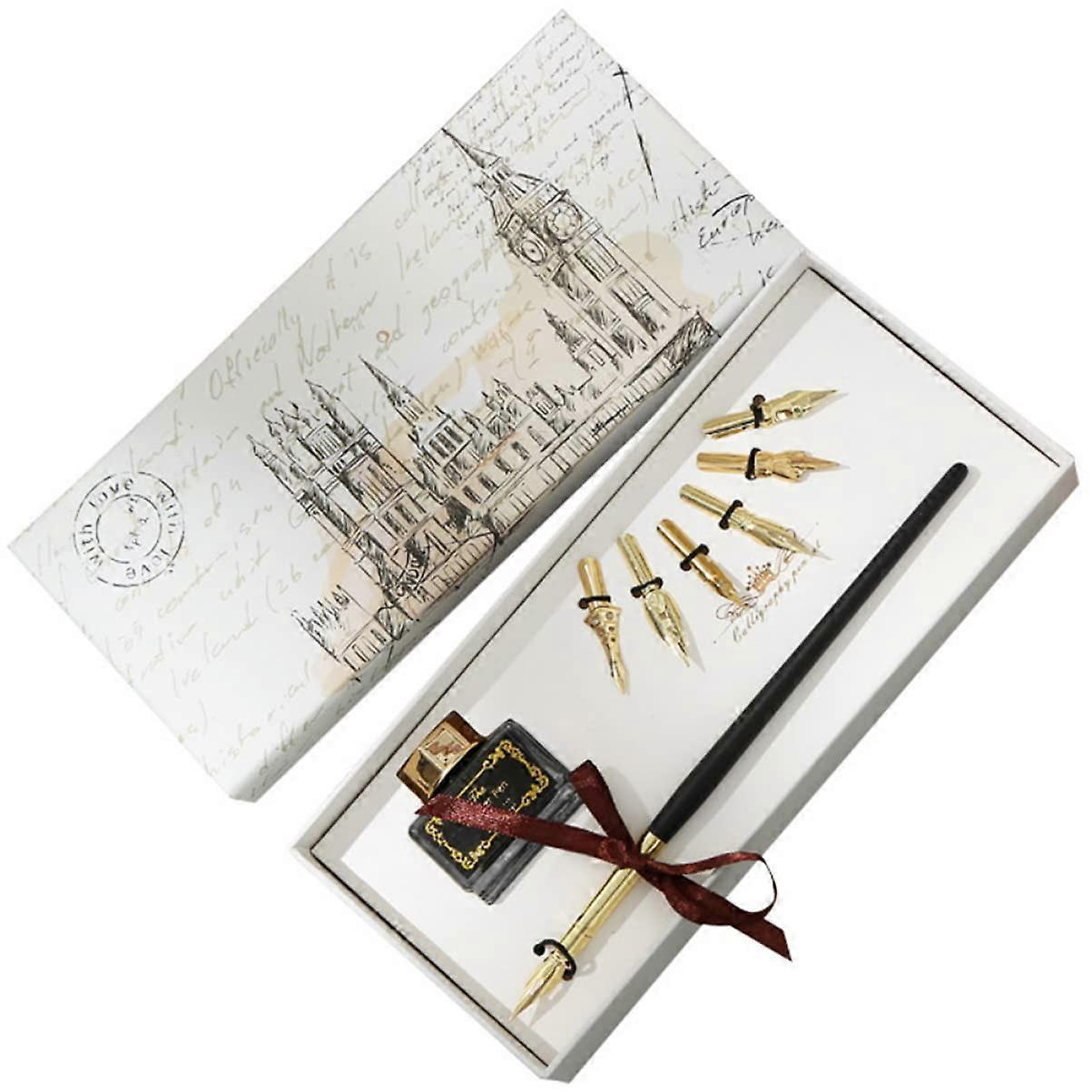 Vintage Dip Pen Set For Calligraphy 1 Set For Students Luxury Gift Box Design Creative Writing Projects