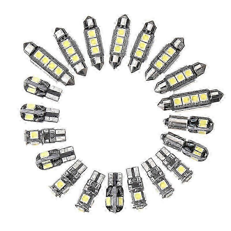 20 قطع سيارة LED لمبات الداخلية كيت قبة الجذع الباب لوحة ضوء سوبر مشرق كانبوس خطأ الحرة مصباح داخلي ل 5 سلسلة E39 M5 خريطة 1997-2003
