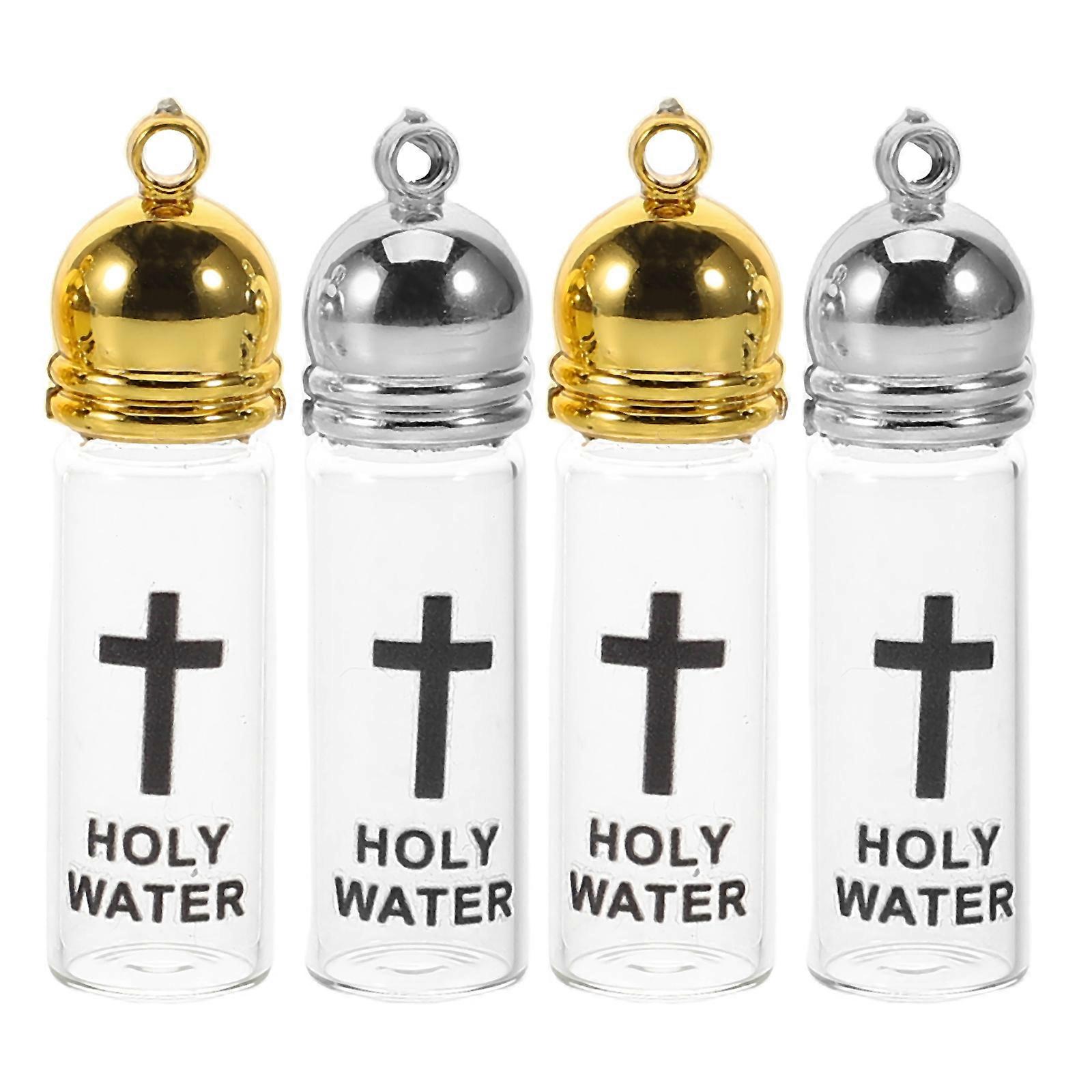 4pcs Empty Glass Bottles for Religious Events Refillable Holy Water Bottles for Baptism and Church Ceremonies