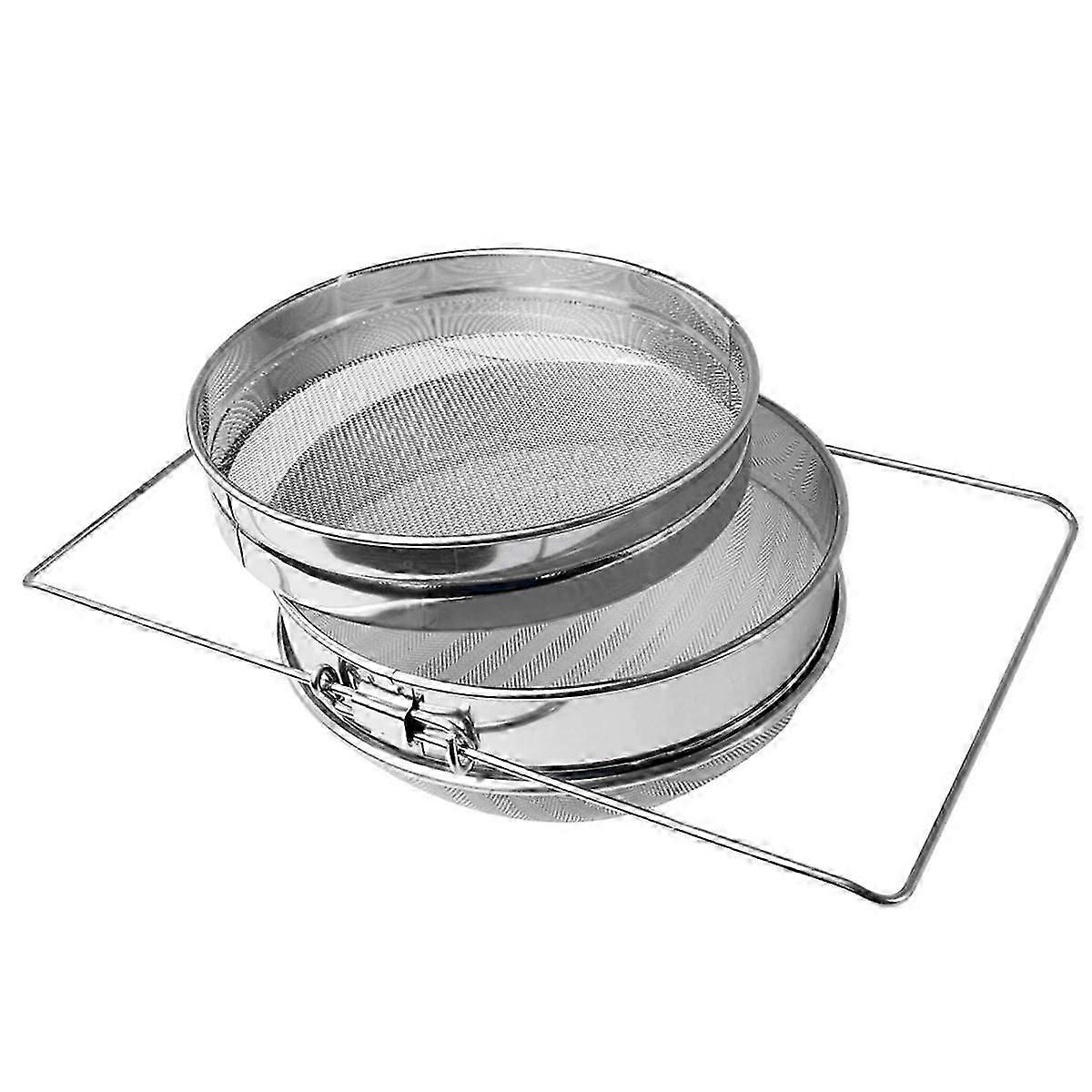 Stainless Steel Honey Strainer Double Sieve Honey Fragment Strainer Honey Extraction Equipment for