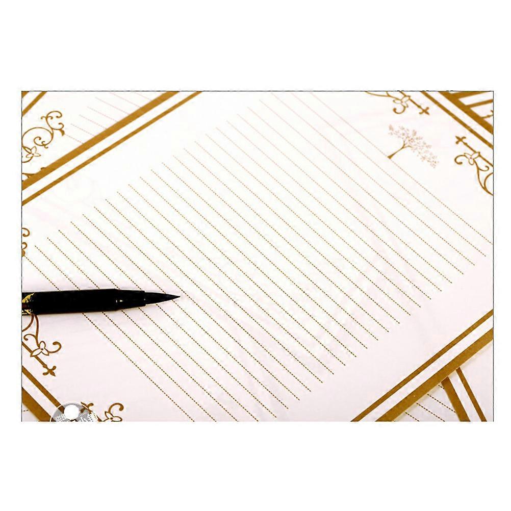 8Pcs Kraft Paper Retro Writing Paper Vintage Floral Letter Paper Stationery Set 4 x 2 Patterns White