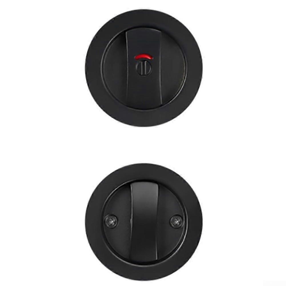 Sliding door lock made of zinc alloy with clear status indicators for peace of mind (black).