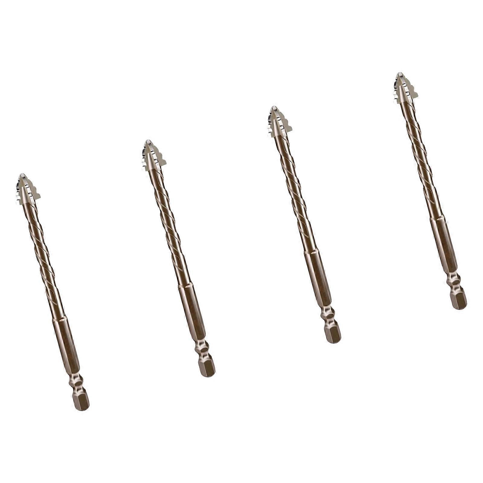 Four Flute Sawtooth Eccentric Drill Bits Pack of 4 with Anti Slip Hex Shank for Professional Woodworkers Drilling Tool Multicolor
