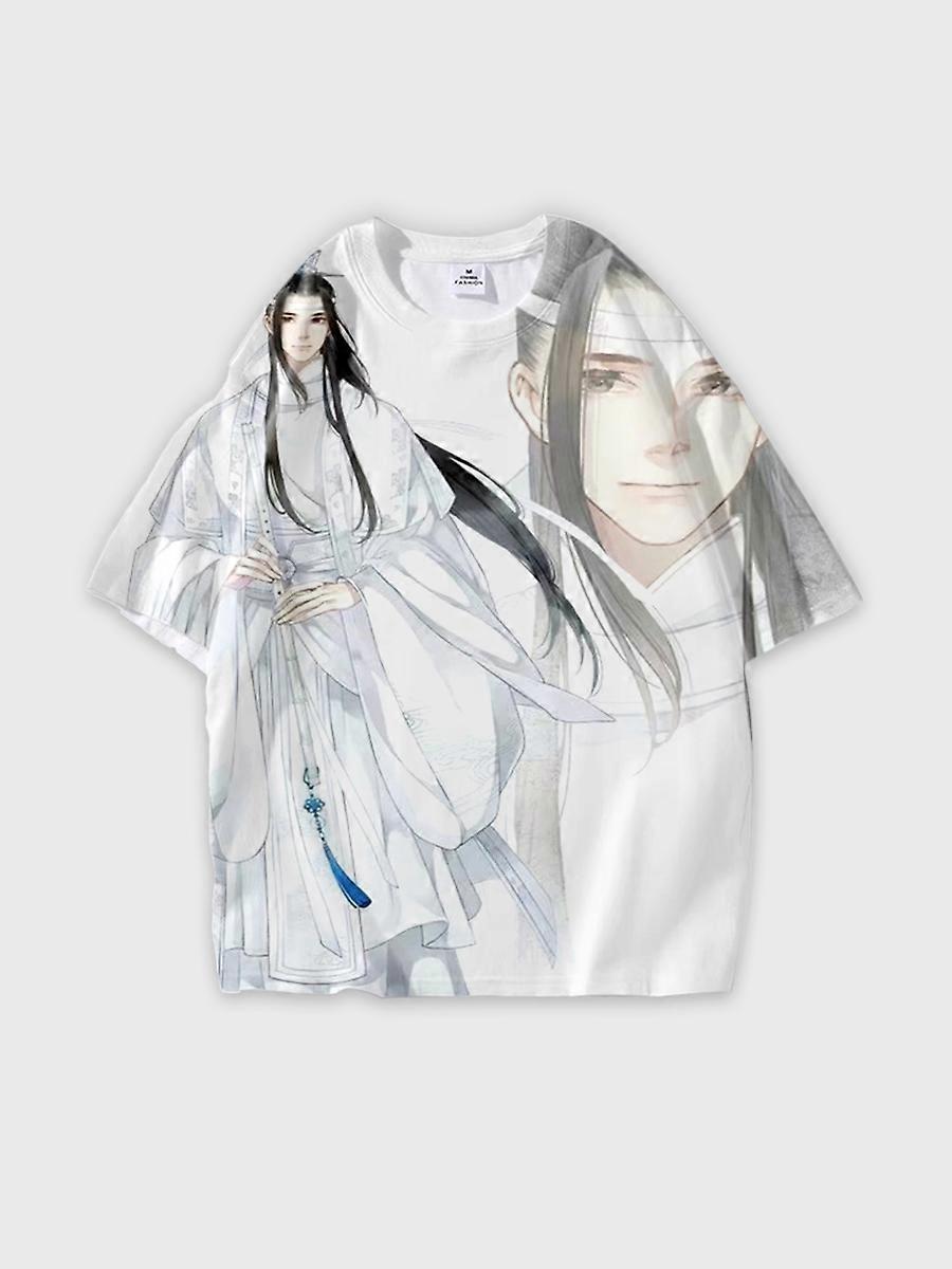 T-shirt round neck Character Pattern loose short sleeve Q96