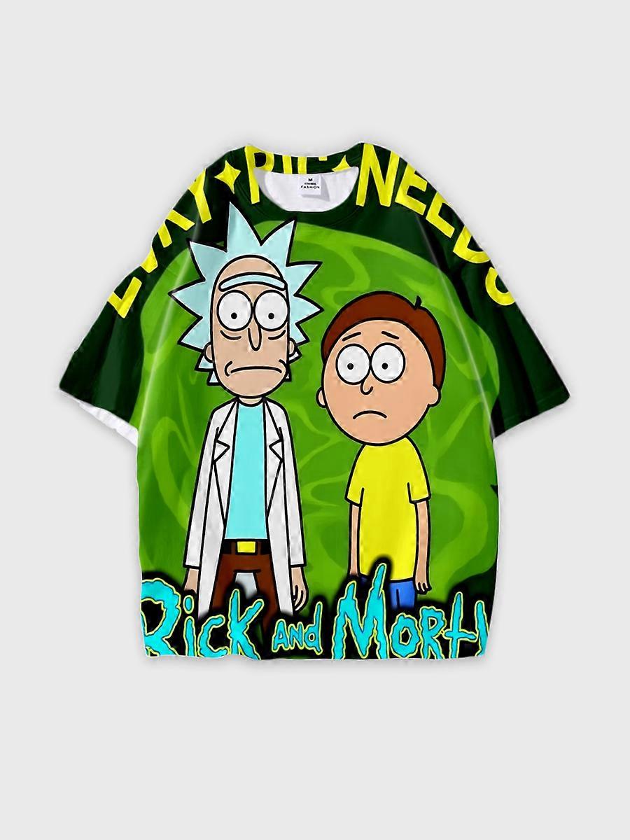 T-shirt round neck Animation Character Pattern loose short sleeve P1034